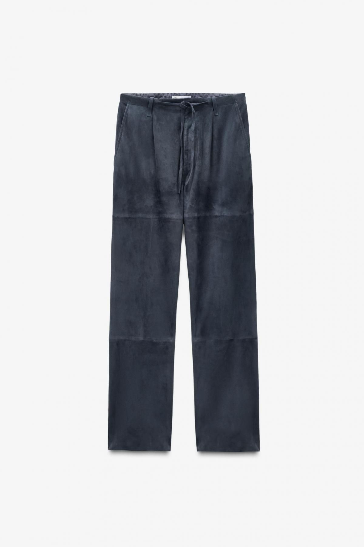 자라 프리미엄 스웨이드 와이드 팬츠 6098/913 ANTHRACITE GREY - 상세 이미지 4