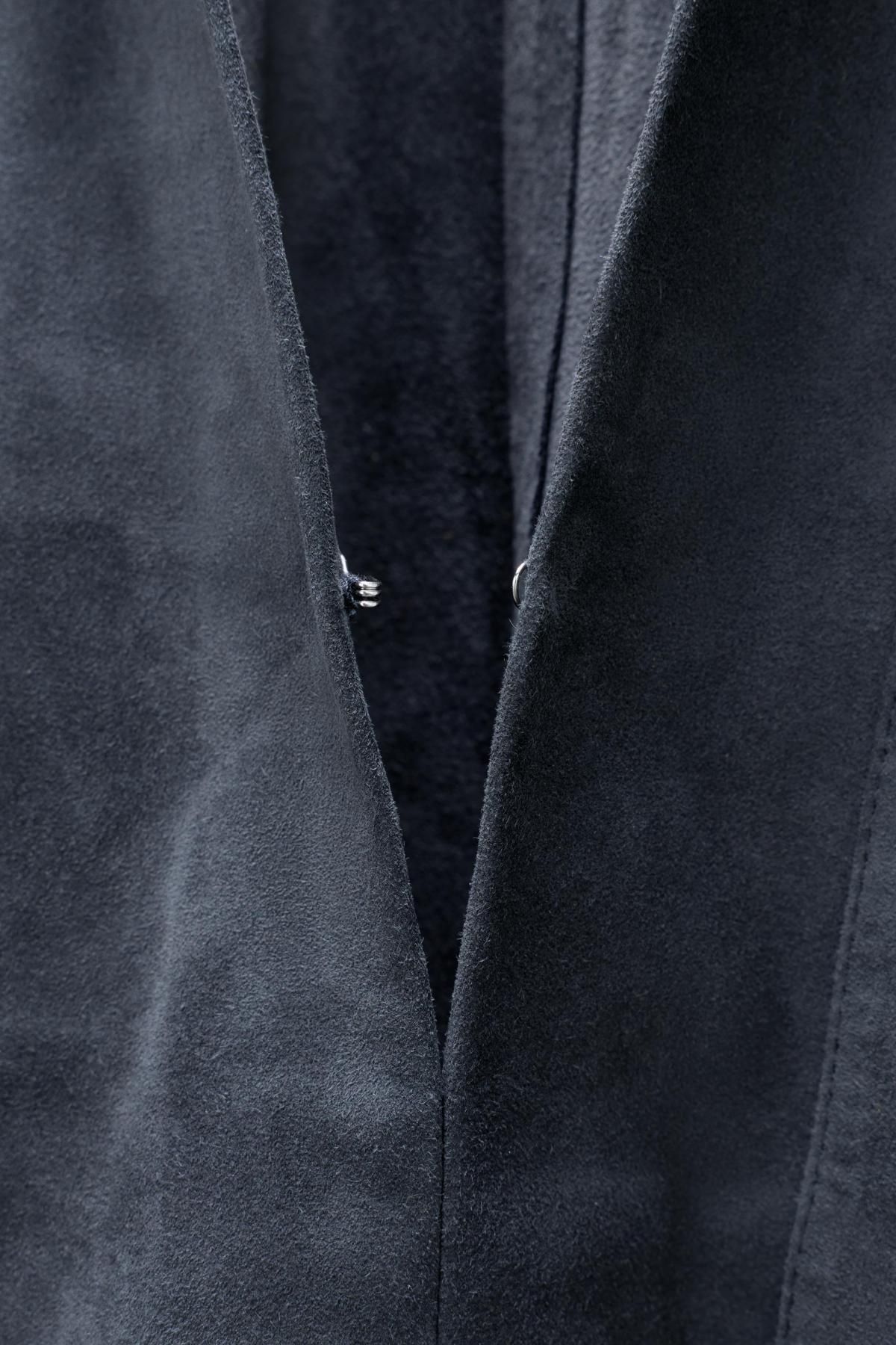 자라 스웨이드 레더 브이넥 포켓 긴팔 셔츠 6098/912 ANTHRACITE GREY - 상세 이미지 4