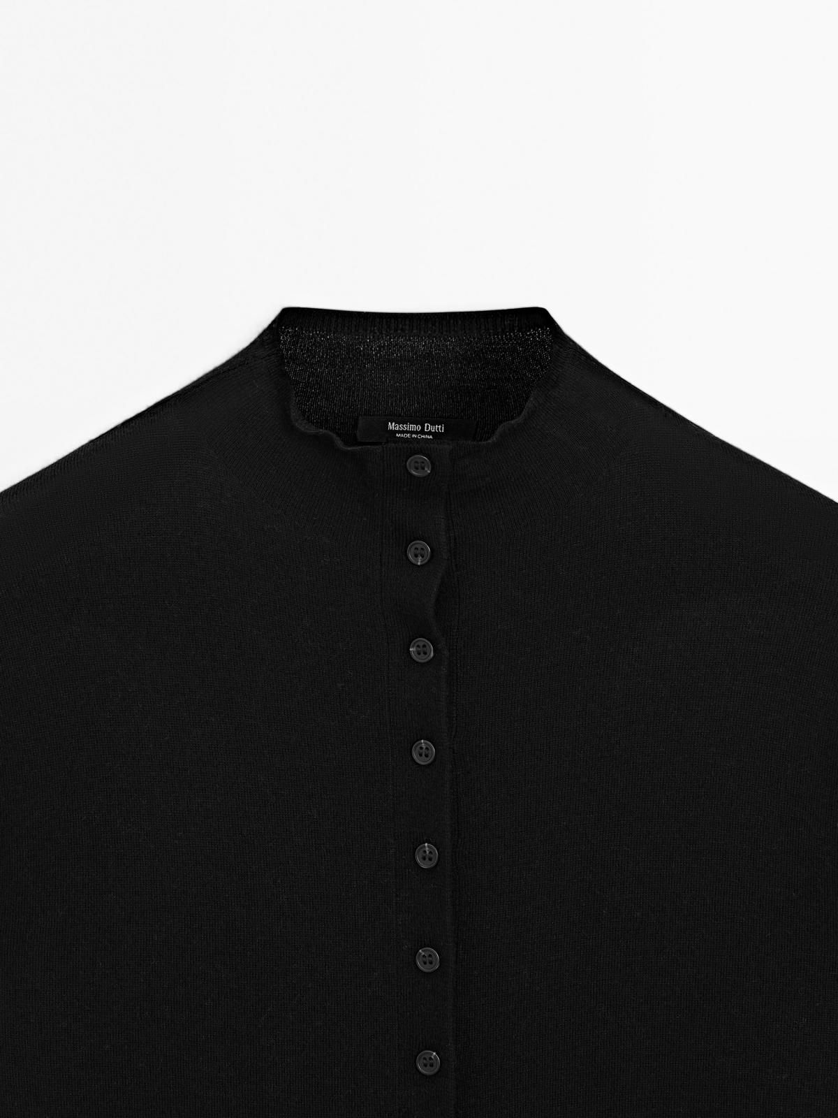 마시모두띠 모던 하이넥 울 니트 가디건 5670/582 BLACK - 상세 이미지 5