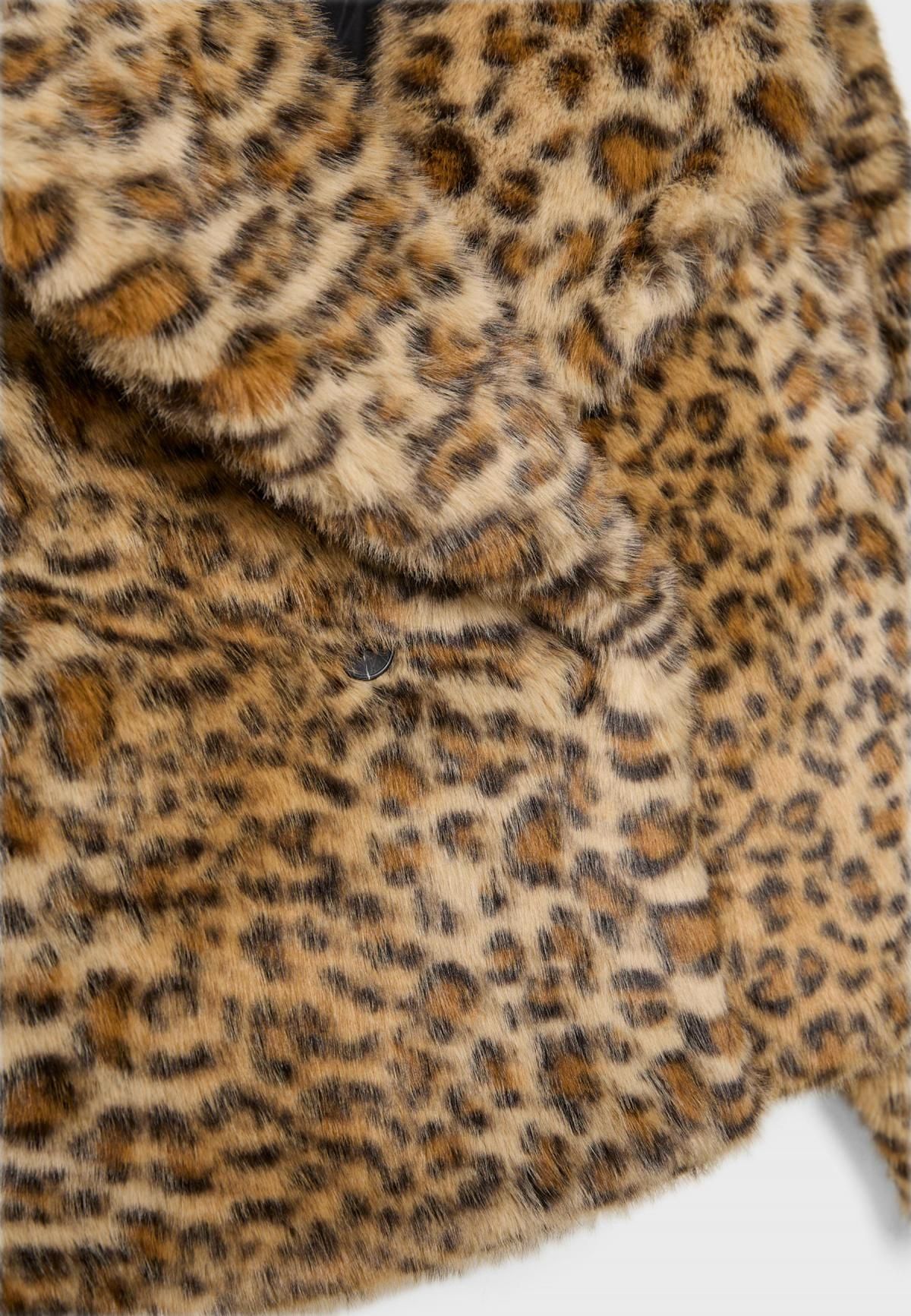 스트라디바리우스 레오파드 퍼 더블 브레스트 숏 재킷 8630/783 BEIGE - 상세 이미지 3