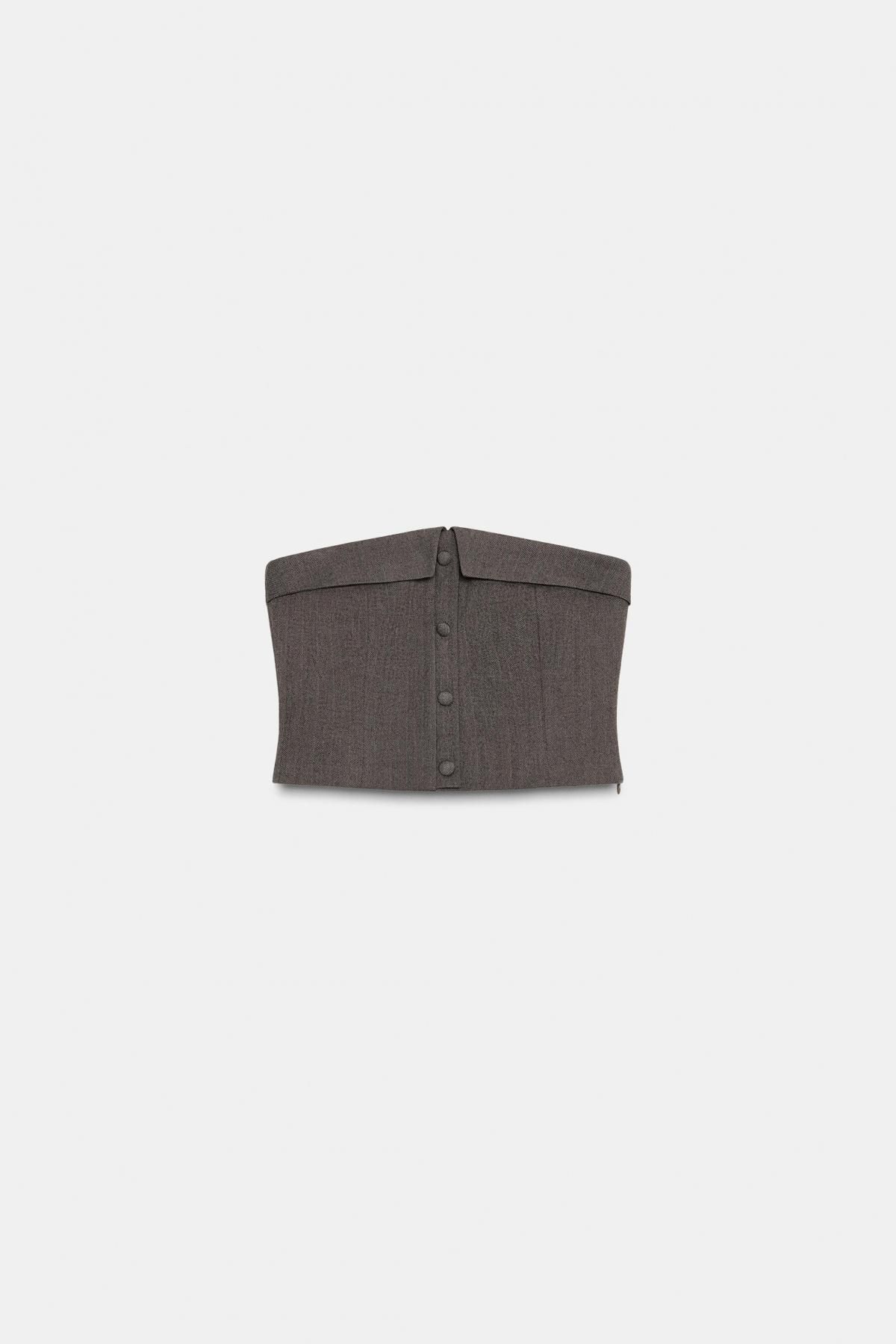 자라 모던 코르셋 스타일 뷔스티에 탑 4387/187 BROWN - 메인 이미지