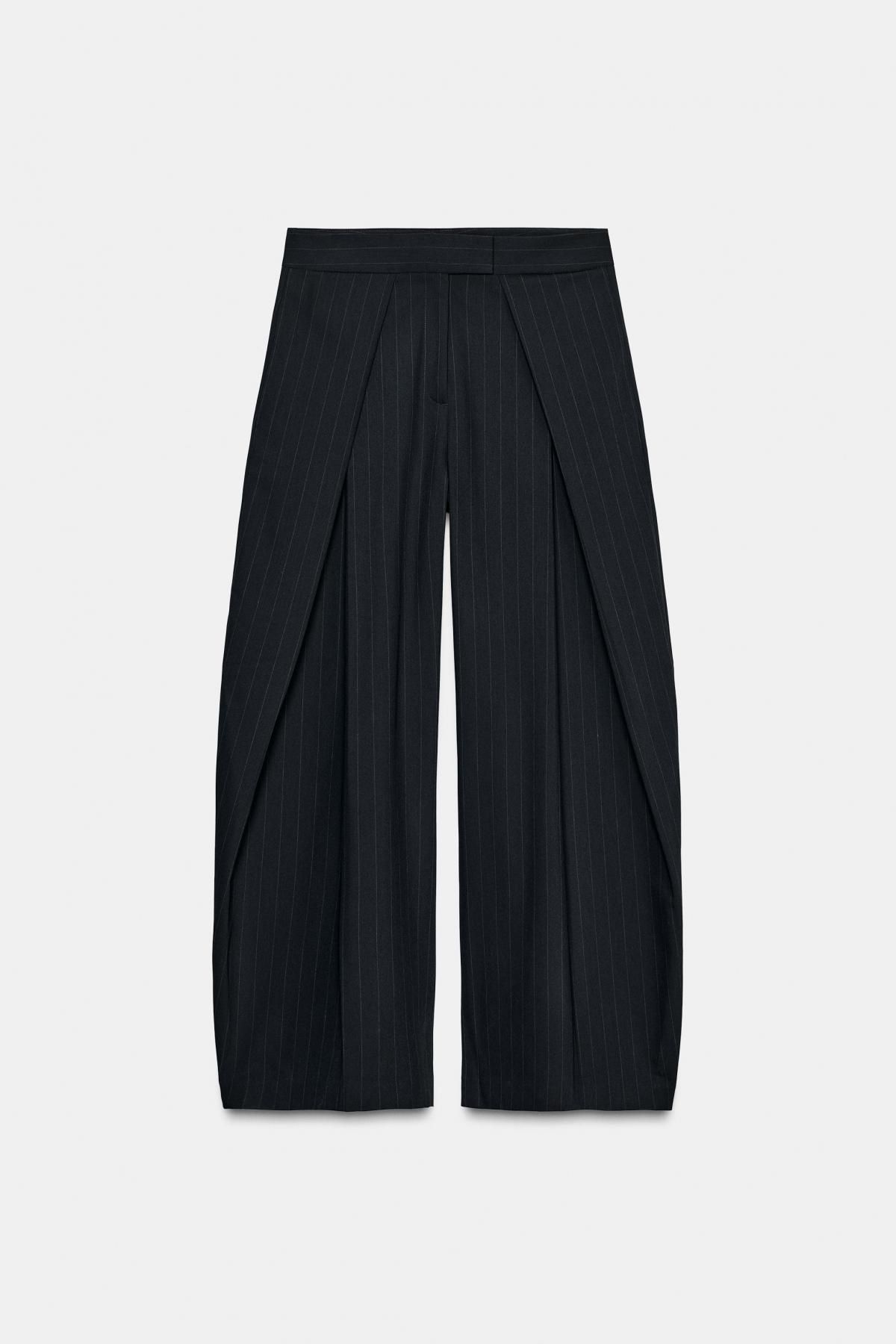 자라 테크니컬 핀스트라이프 와이드 팬츠 8219/100 STRIPED - 상세 이미지 5