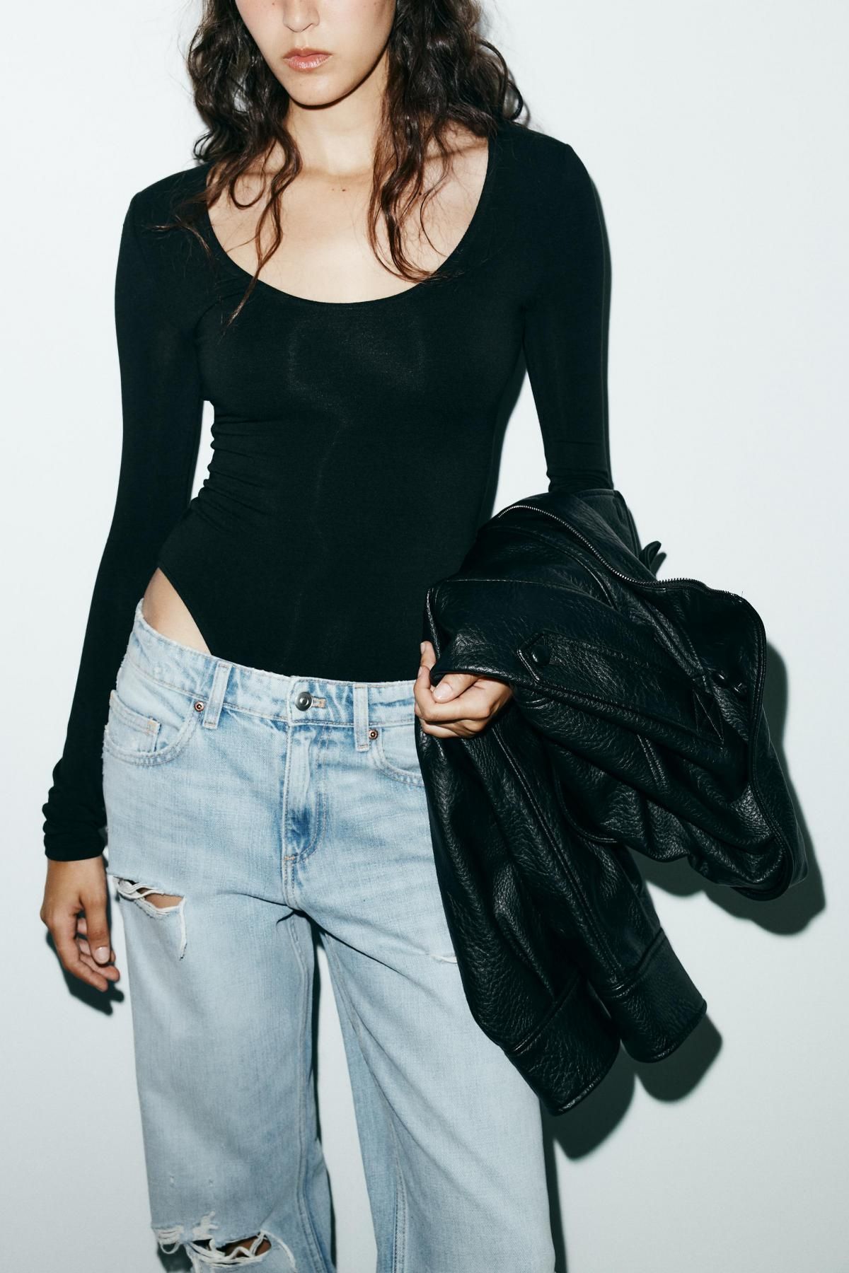 자라 미니멀 소프트 라운드넥 롱슬리브 바디수트 5039/841 BLACK - 상세 이미지 4