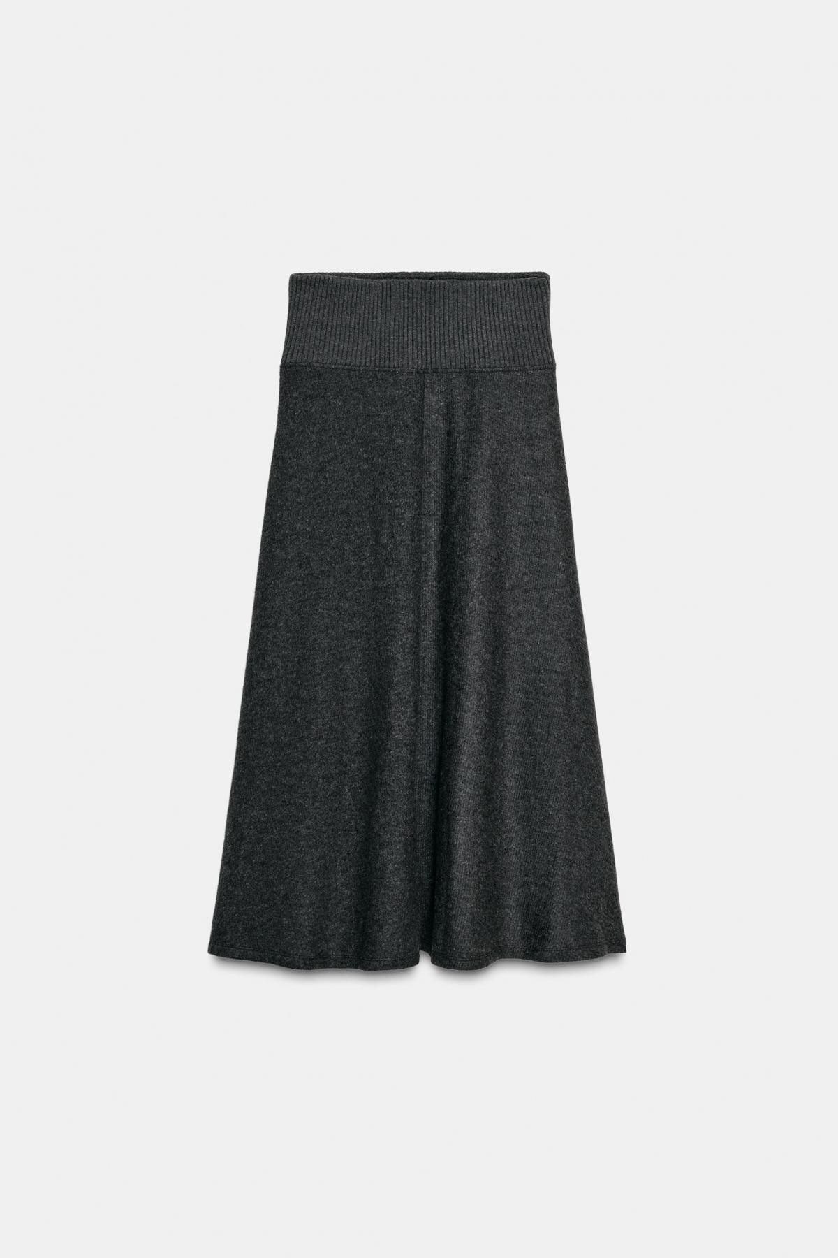 자라 소프트 하이웨이스트 니트 미디 스커트 5039/221 DARK GREY - 메인 이미지