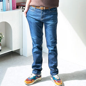 남자 기모 청바지 겨울 데님팬츠 융털 빅사이즈 바지 착용 후기 | 사이즈/핏 총정리 - 상품 이미지 1