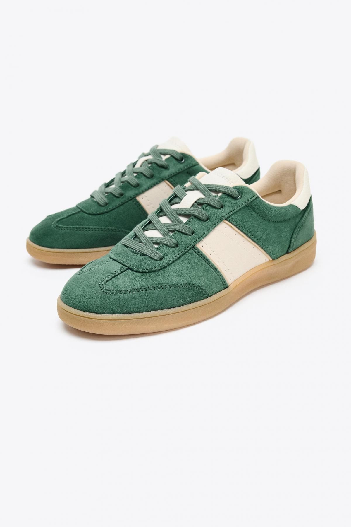 자라 레트로 멀티컬러 로우탑 스니커즈 5427/610 GREEN - 상세 이미지 3