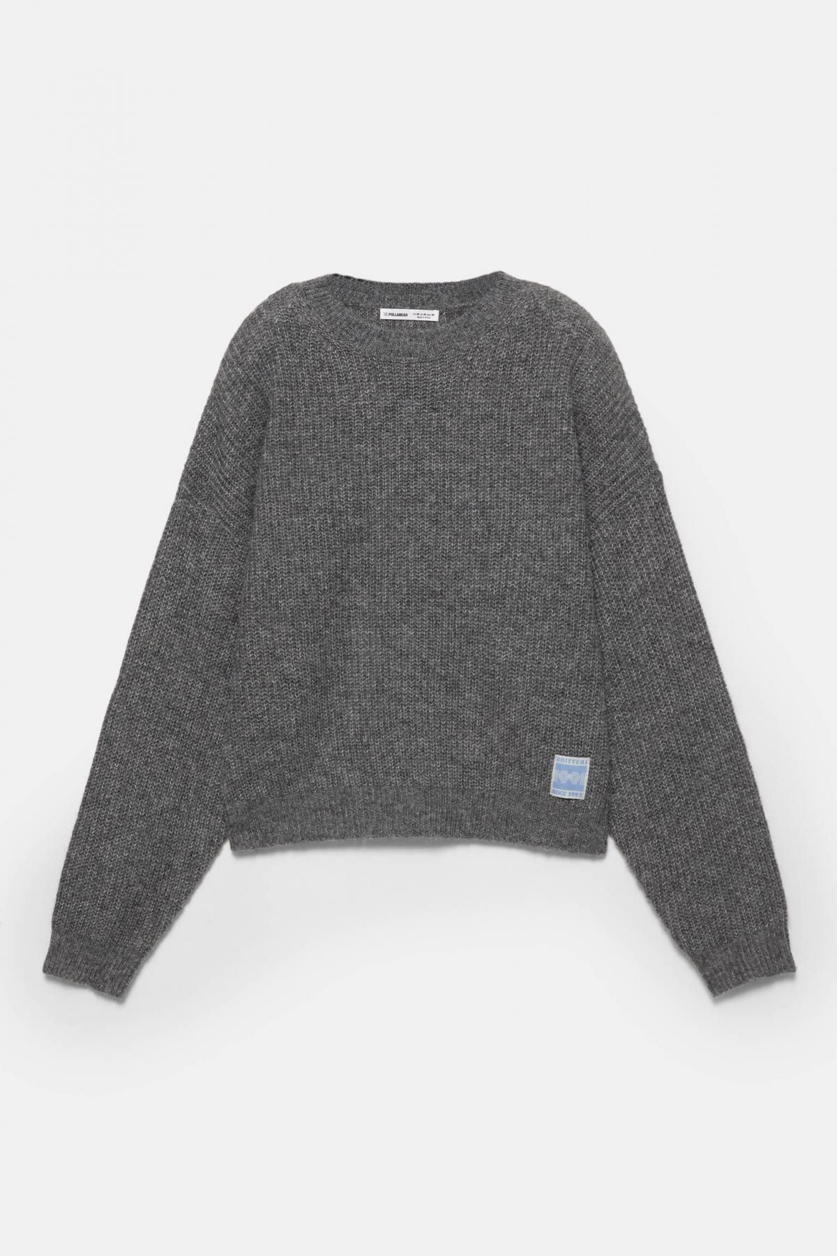 풀앤베어 소프트 텍스쳐 라운드넥 니트 스웨터 7550/336 ANTHRACITE GREY - 상품 이미지