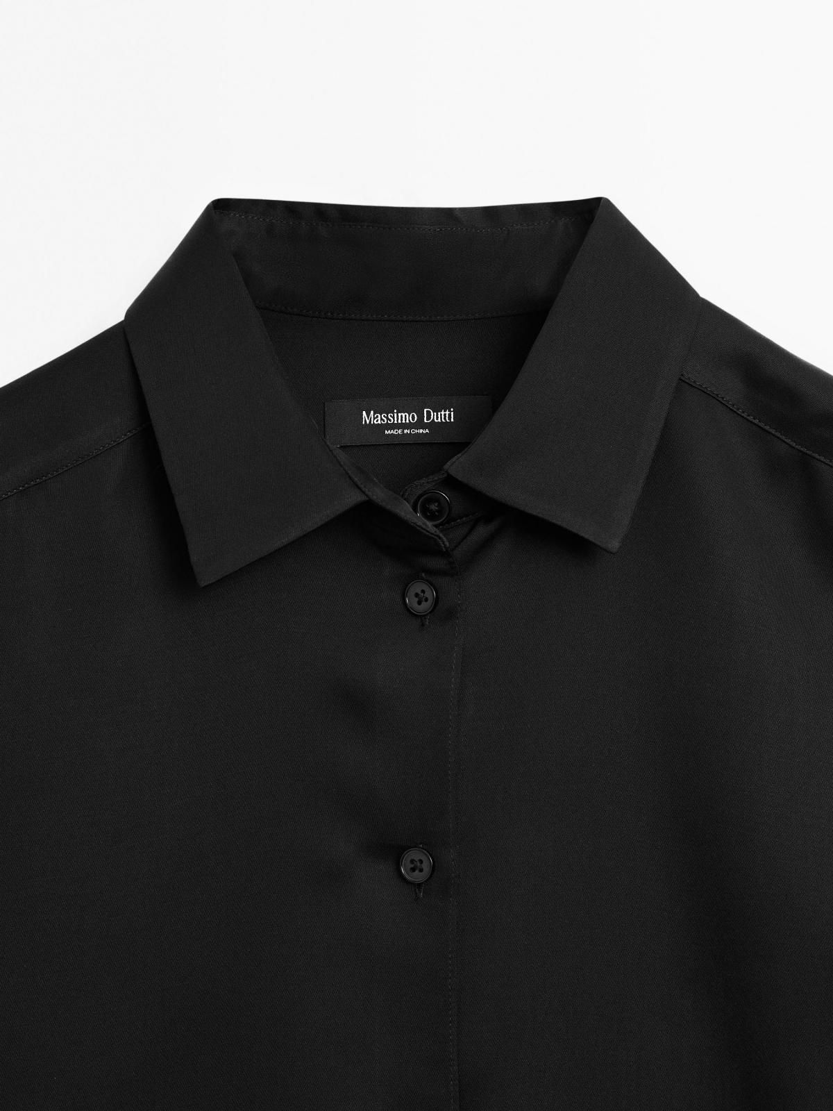 마시모두띠 블랙 플루이드 새틴 긴팔 셔츠 5150/950 BLACK - 상세 이미지 2