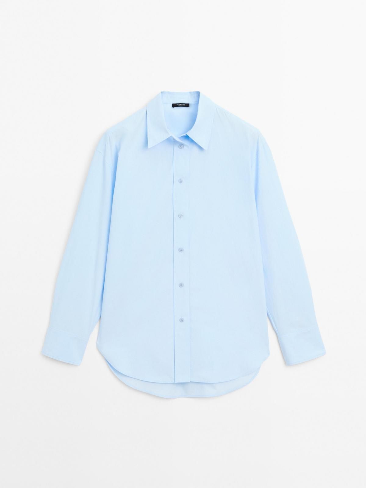 마시모두띠 베이직 오버핏 100 코튼 포플린 긴팔 셔츠 5111/911 LIGHT BLUE - 상품 이미지