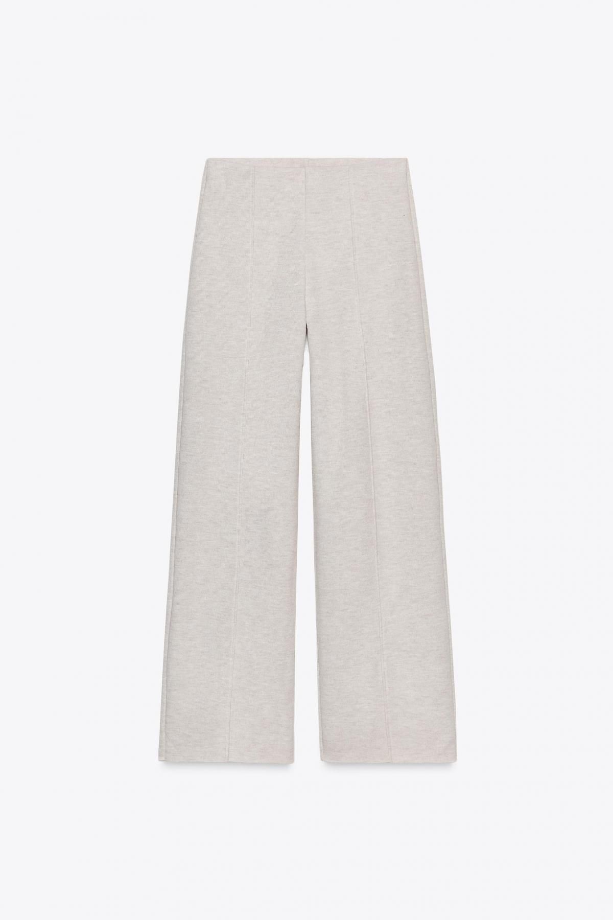 자라 소프트터치 하이웨이스트 팔라초 와이드 팬츠 5039/223 BEIGE MARL - 상세 이미지 4