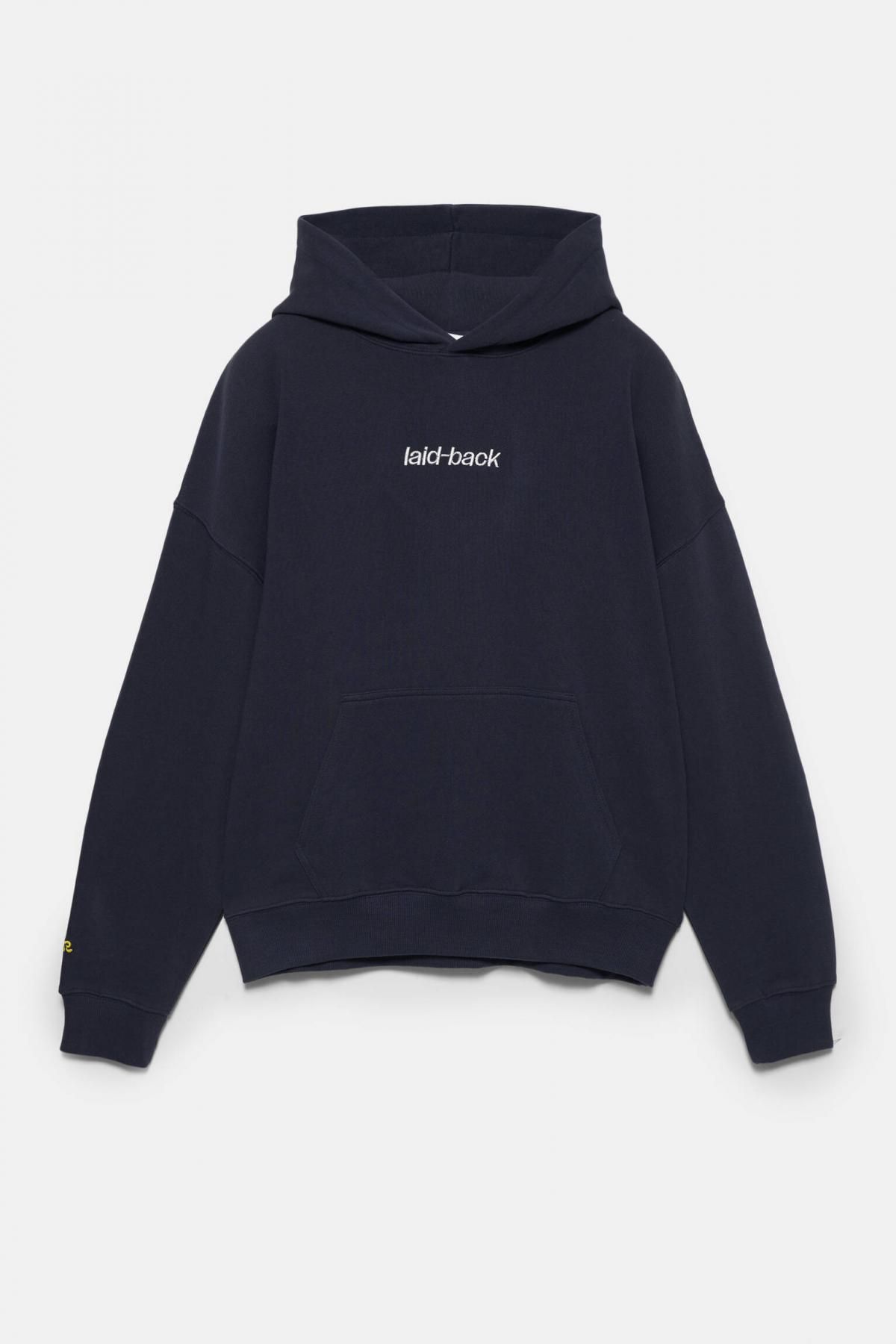 풀앤베어 캐주얼 블루 코튼블렌드 슬로건 후드티 7560/326 NAVY - 메인 이미지