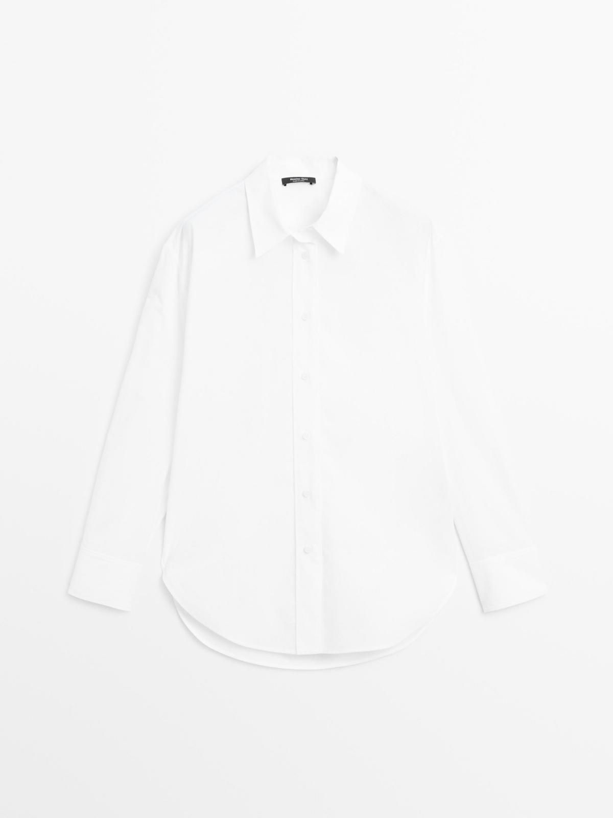 마시모두띠 베이직 테크니컬 코튼 포플린 긴팔 롱 셔츠 5111/911 WHITE - 상품 이미지