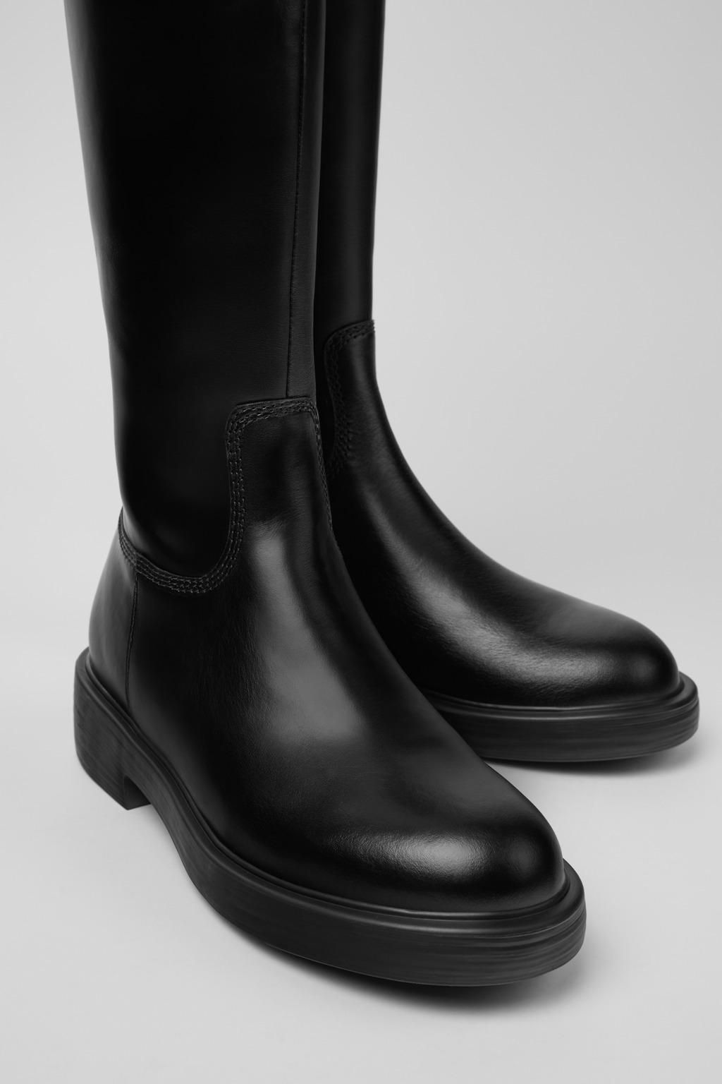 캠퍼 프리미엄 블랙 레더 롱부츠 Dean K400763-003 BLACK - 상세 이미지 2