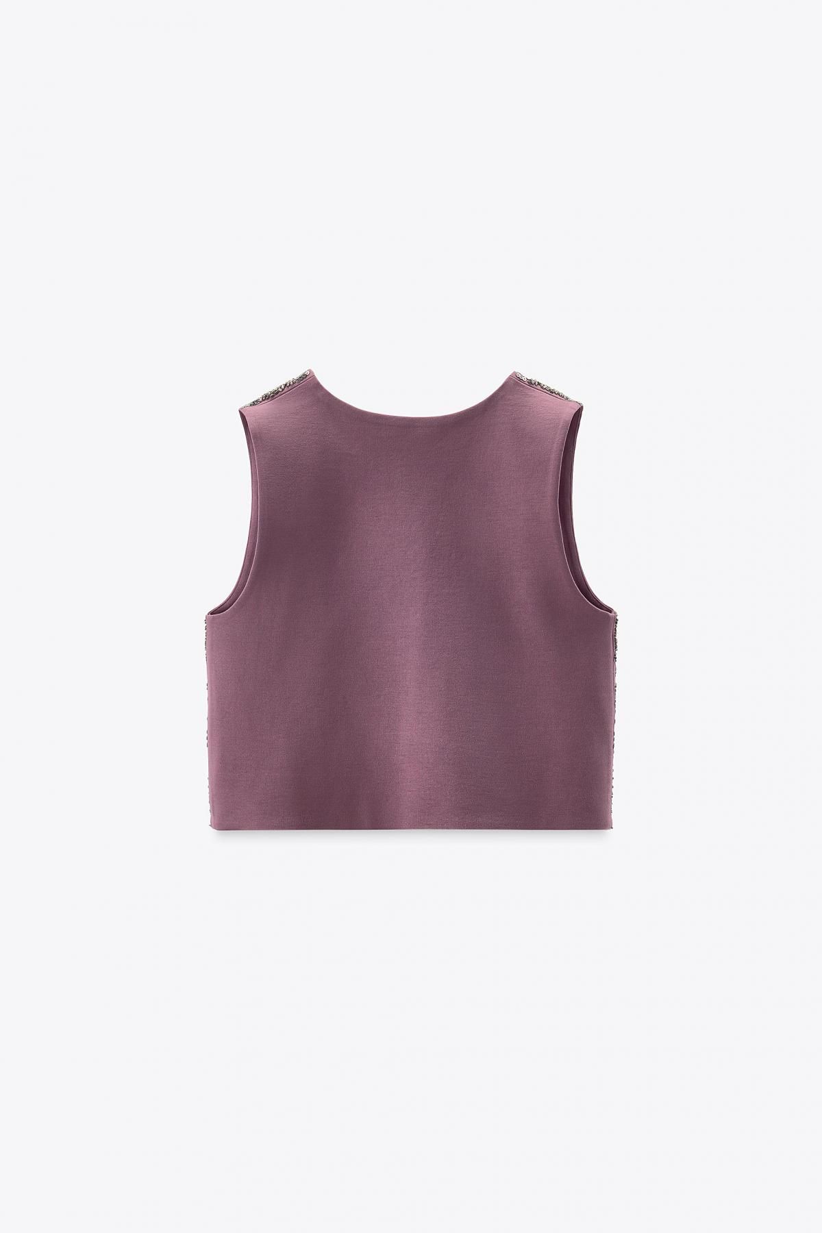 자라 보헤미안 자수 비즈 테크니컬 베스트 5063/834 PURPLE - 상세 이미지 5