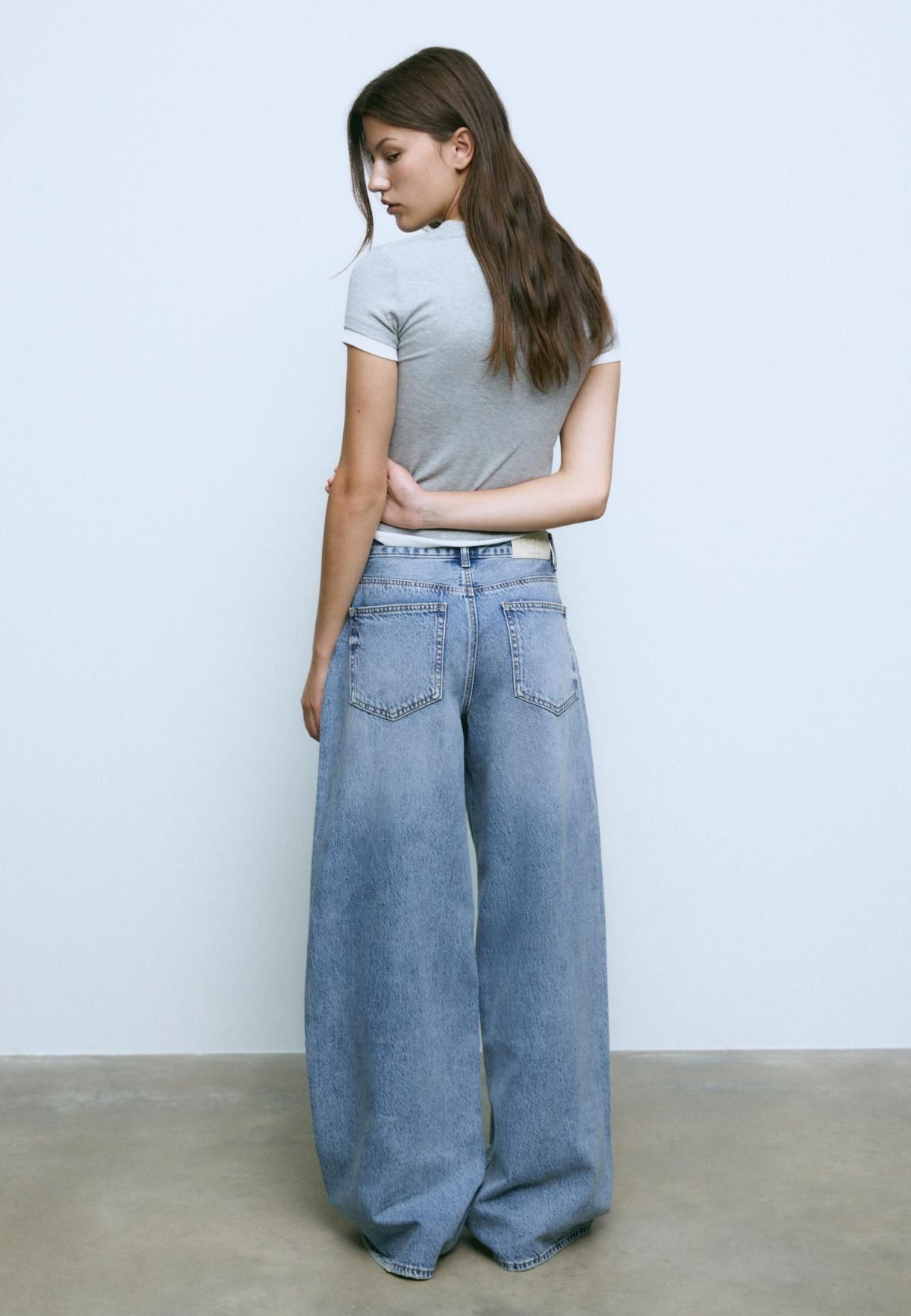 스트라디바리우스 트렌디 와이드핏 데님 와이드 청바지 4893/243 MEDIUM DENIM WASH - 상세 이미지 5