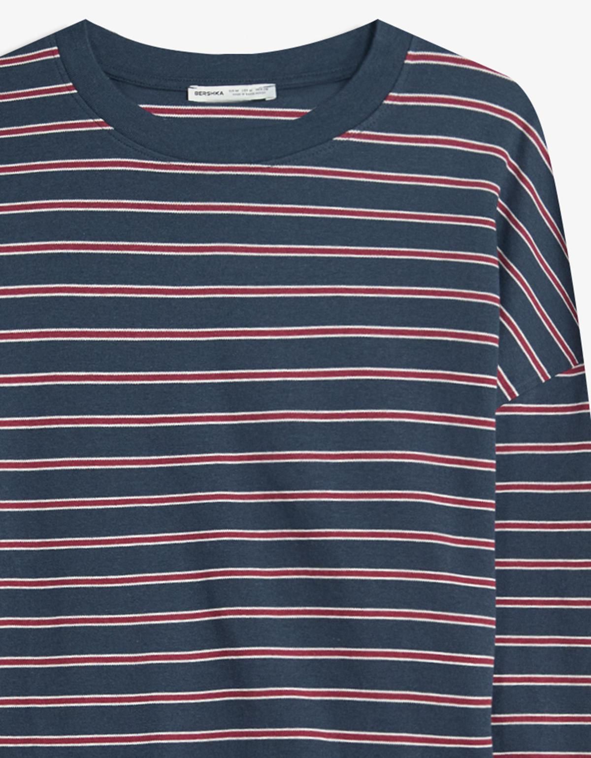 버쉬카 스트라이프 크롭 긴팔 티셔츠 7547/443 NAVY - 상세 이미지 4