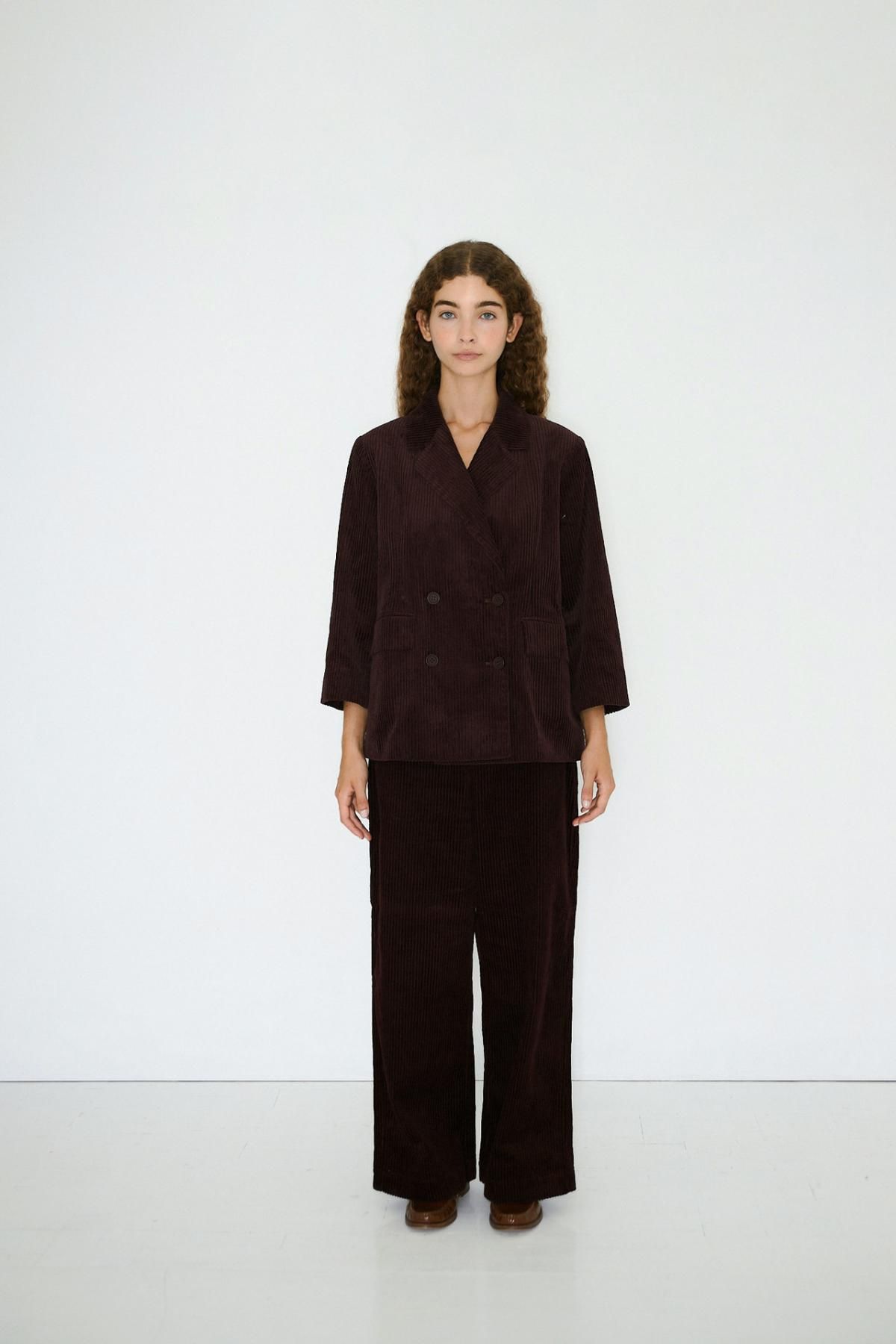 타이니코튼 버건디 코듀로이 와이드 팬츠 AW25-628P19 BURGUNDY - 상세 이미지 3