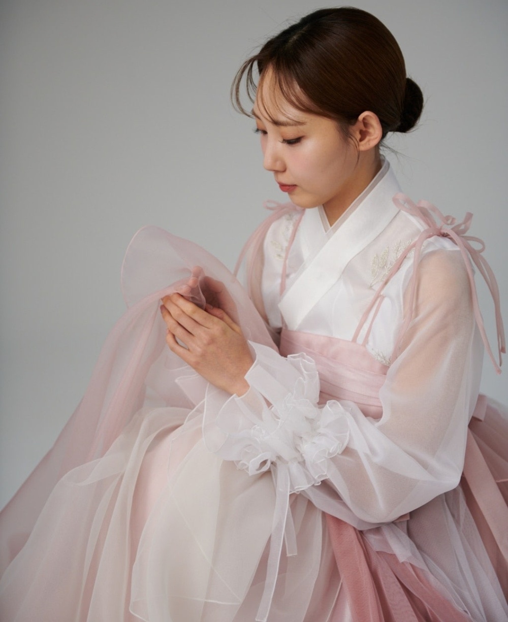 은가비한복 한복대여 핑크나빌레라 웨딩 결혼식 신부 하객 혼주 돌잔치 2부드레스 - 상세 이미지 3