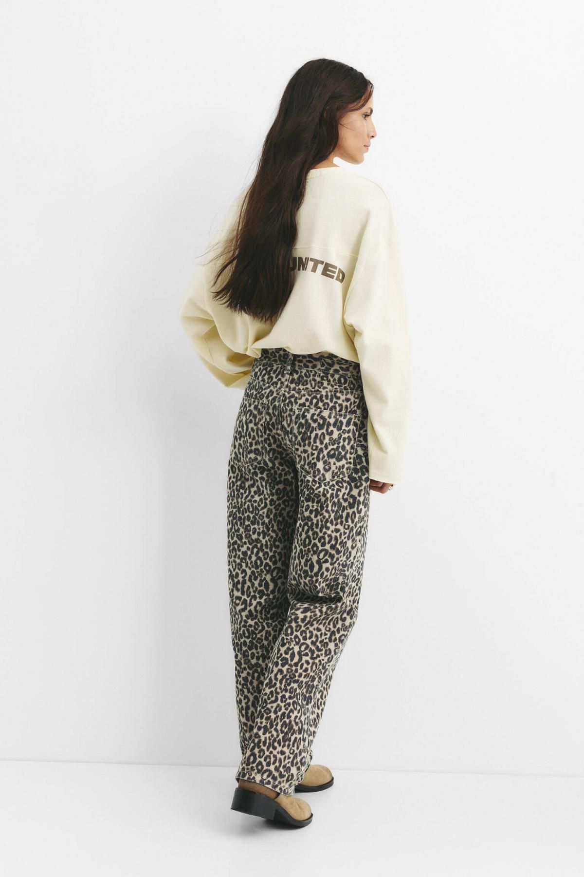 풀앤베어 레오파드 와이드핏 배기 청바지 7675/339 LEOPARD - 상세 이미지 5