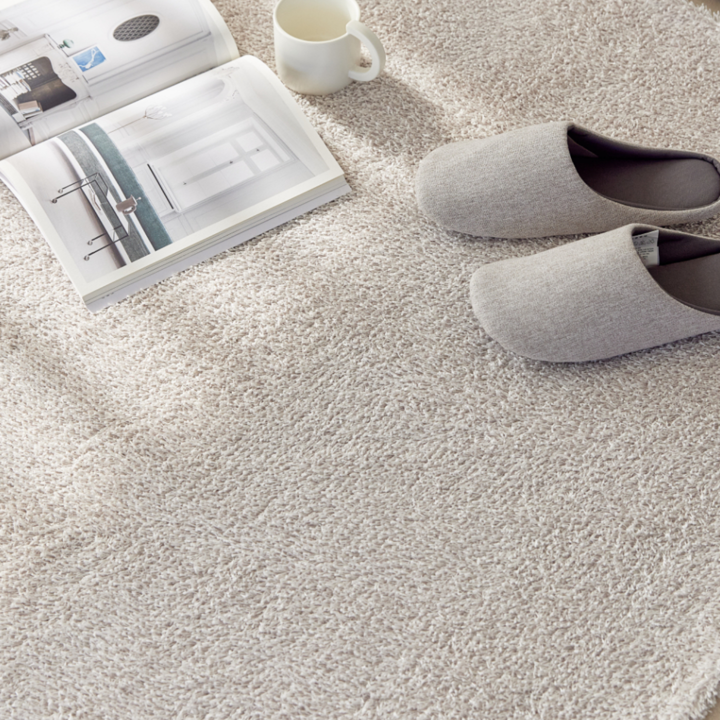 먼지없는 워셔블 장모 온감 러그 대형 거실 침실 원룸 실루엣 애쉬그레이, 170x230