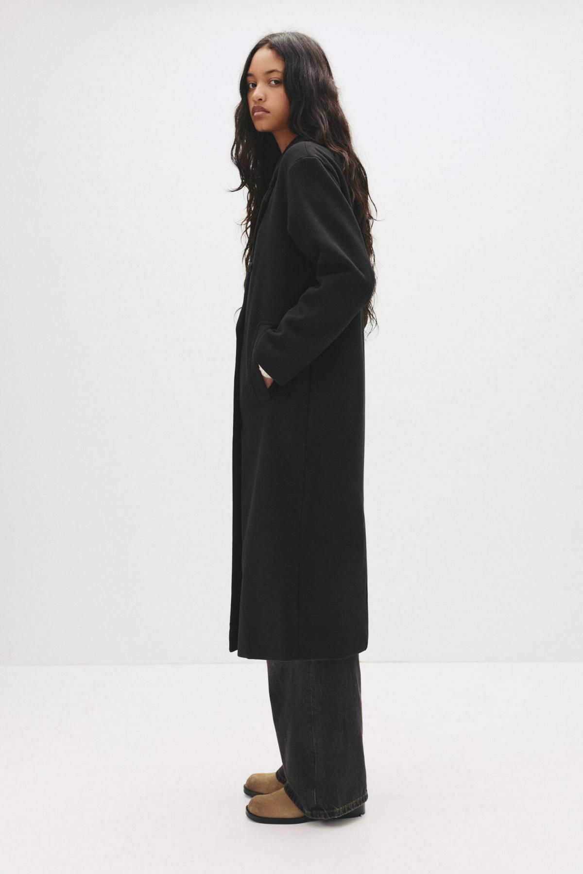 풀앤베어 테크니컬 더블브레스트 롱 코트 7800/308 BLACK - 상세 이미지 5