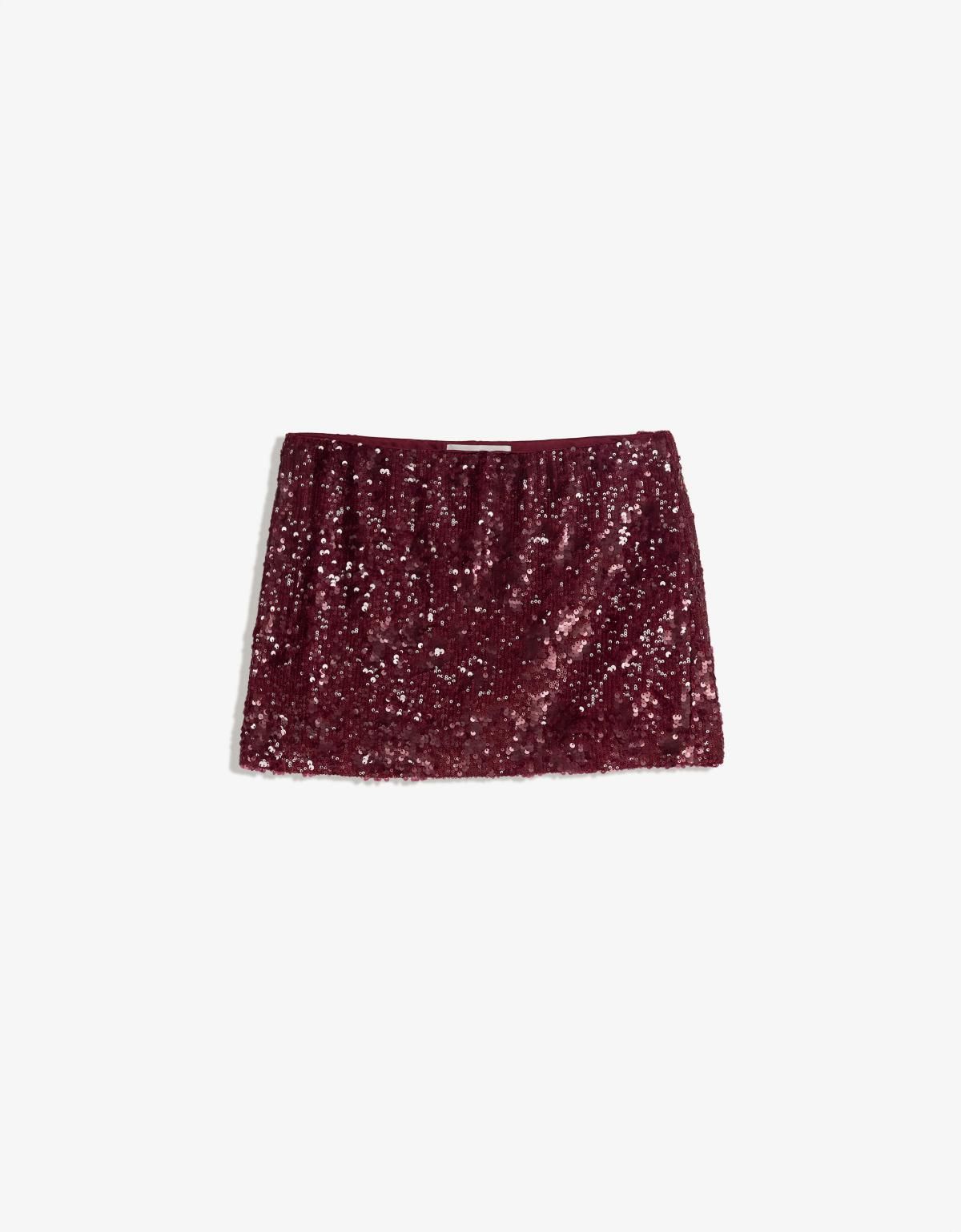 버쉬카 글리터 시퀸 미니 스커트 6091/662 BURGUNDY - 상품 이미지
