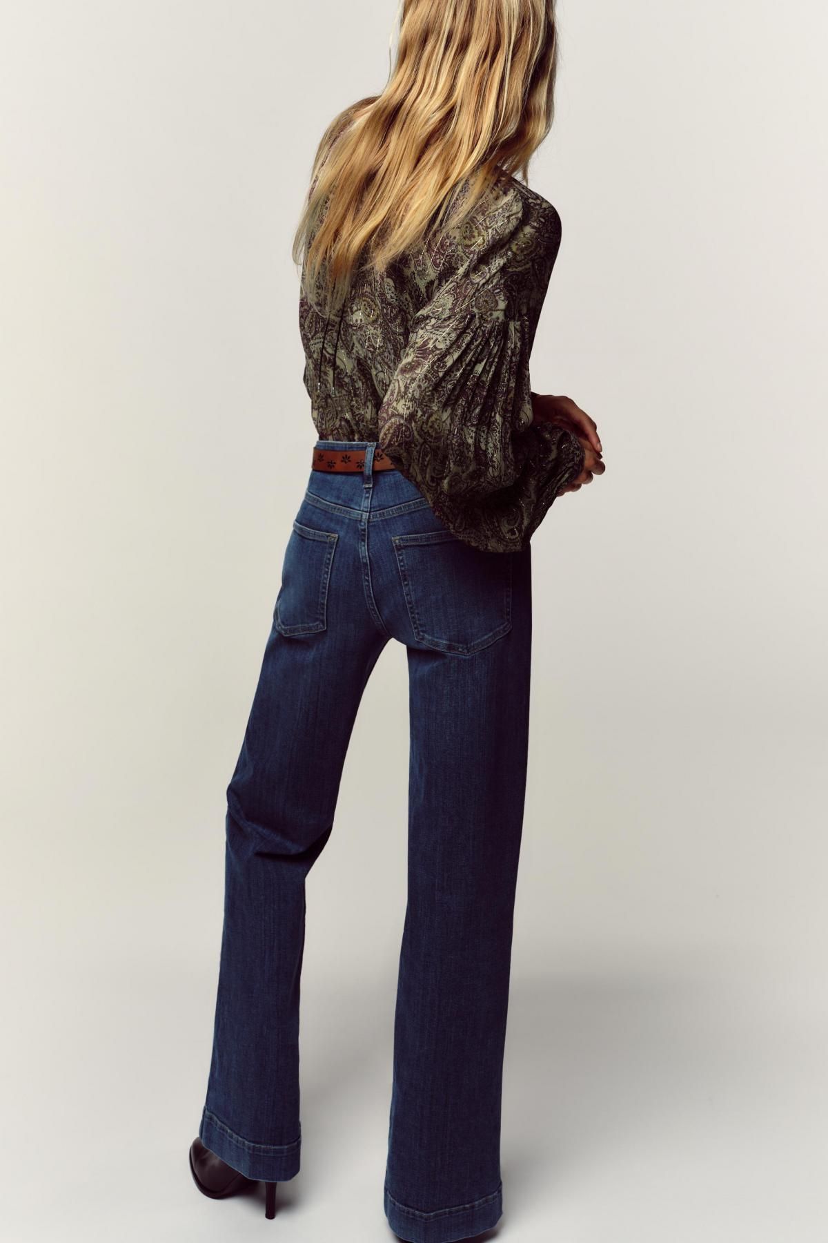 자라 메탈릭 플로럴 프린트 V넥 블라우스 5770/241 MULTICOLOURED - 상세 이미지 3