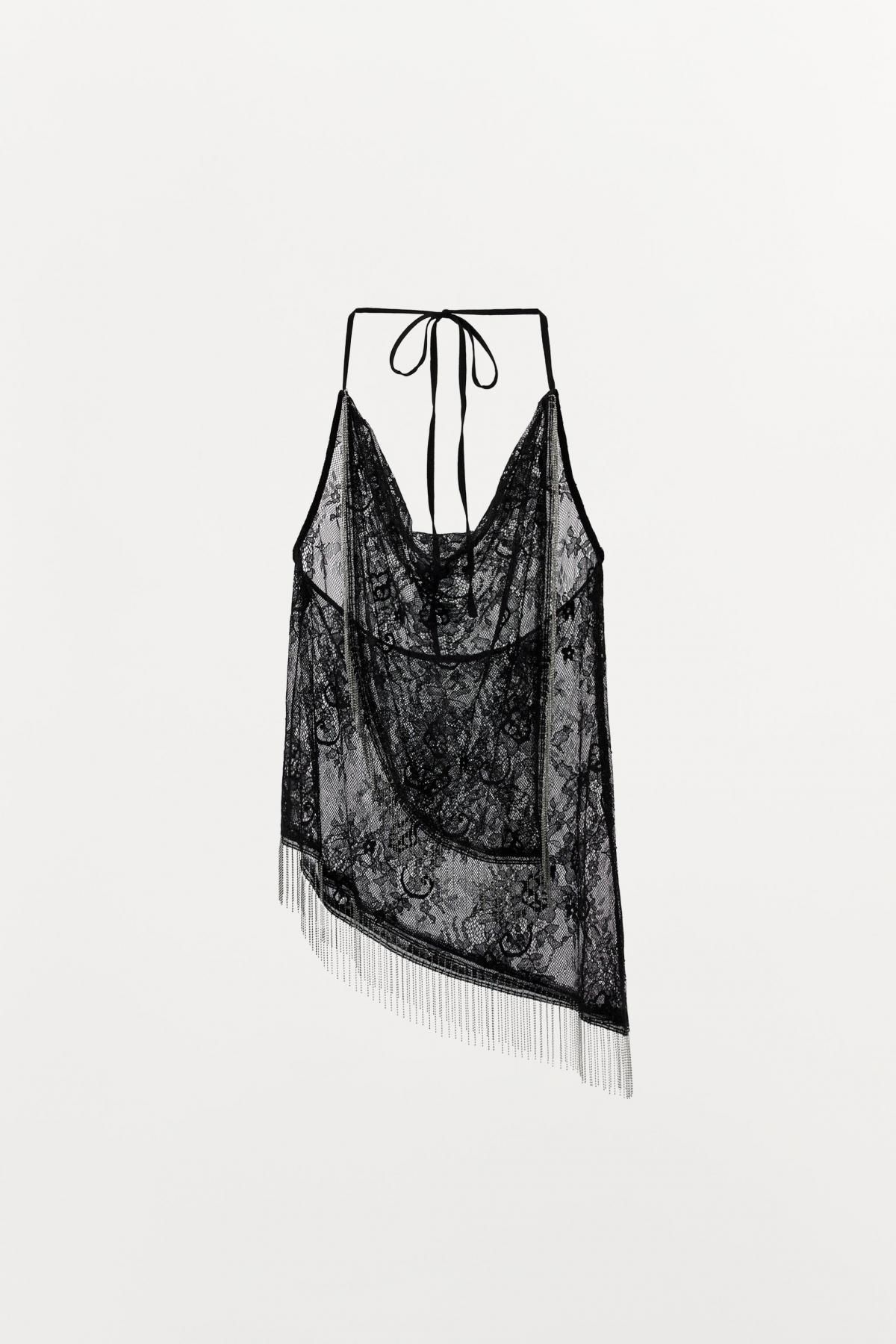 자라 레이스 비즈 홀터넥 민소매 탑 5063/833 BLACK - 메인 이미지