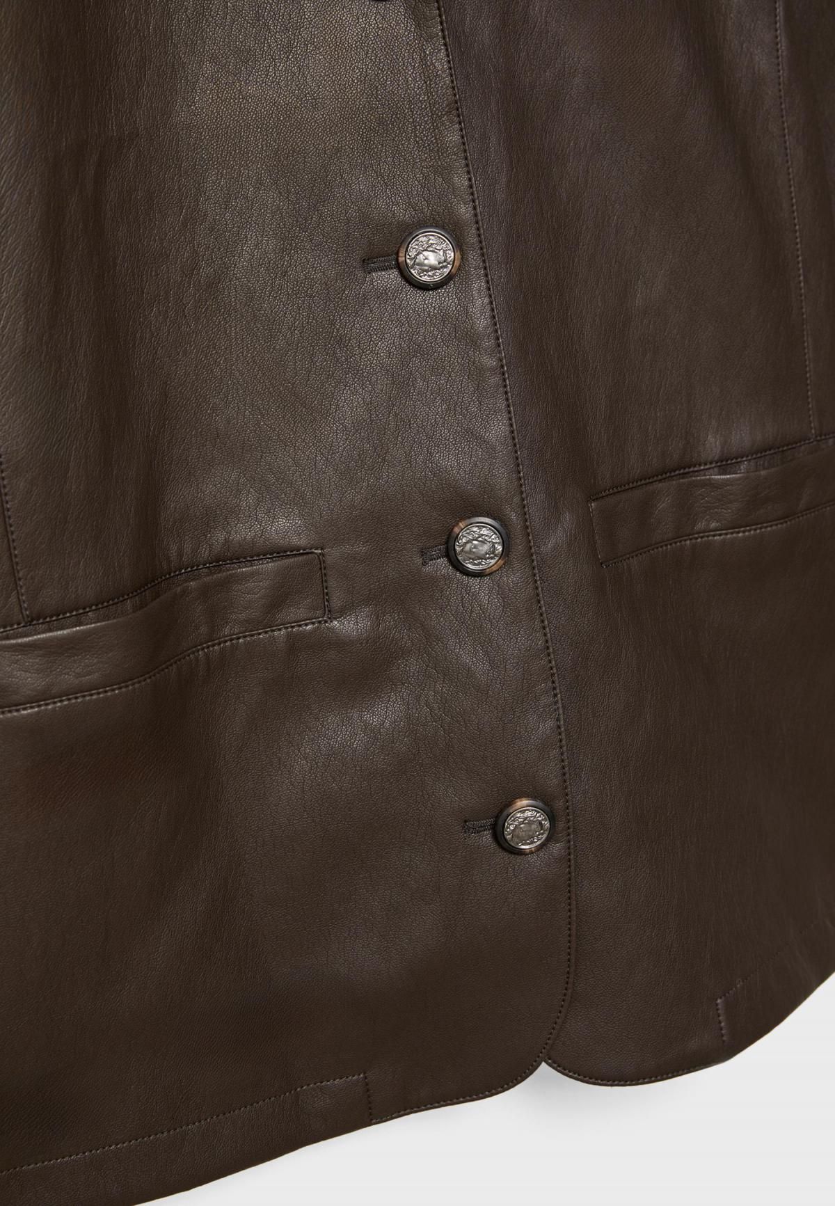 스트라디바리우스 오버사이즈 페이크레더 테일러드 재킷 8859/783 BROWN - 상세 이미지 3