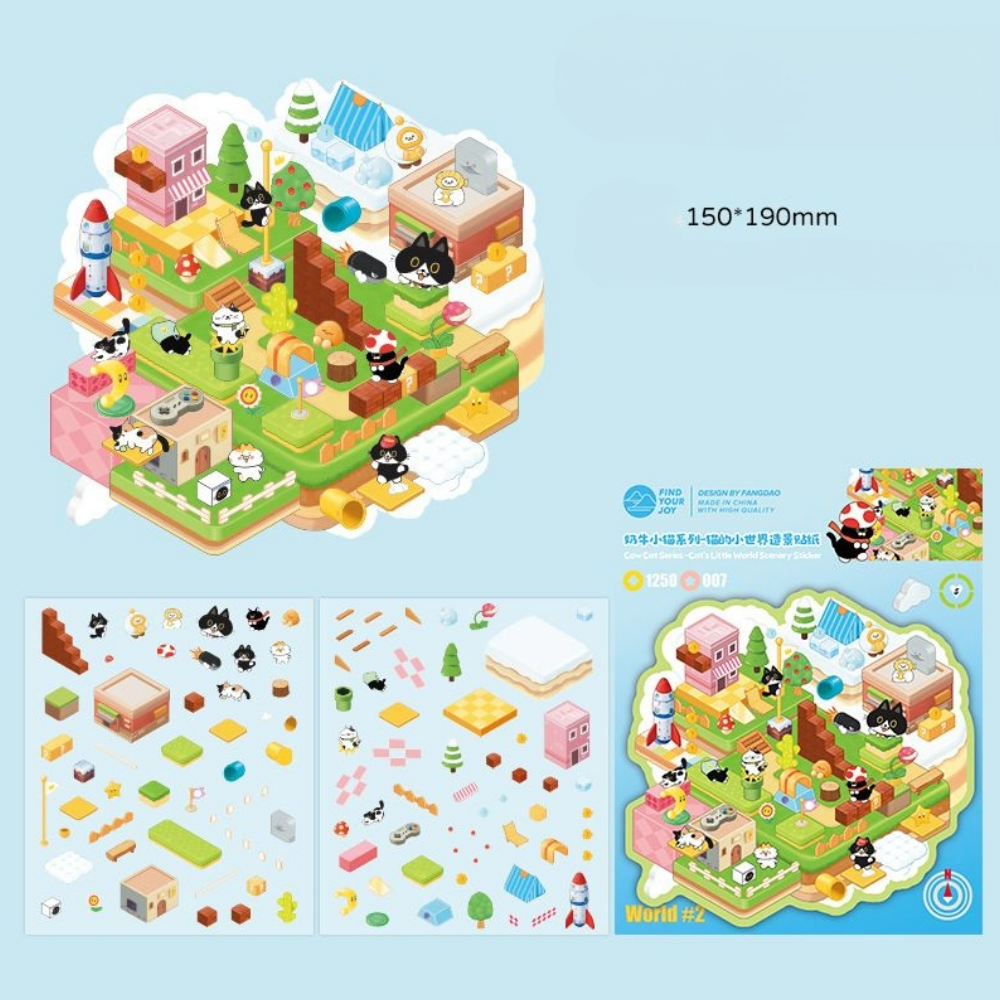 3d 방꾸미기 스티커 입체 고양이세상 - 상세 이미지 2
