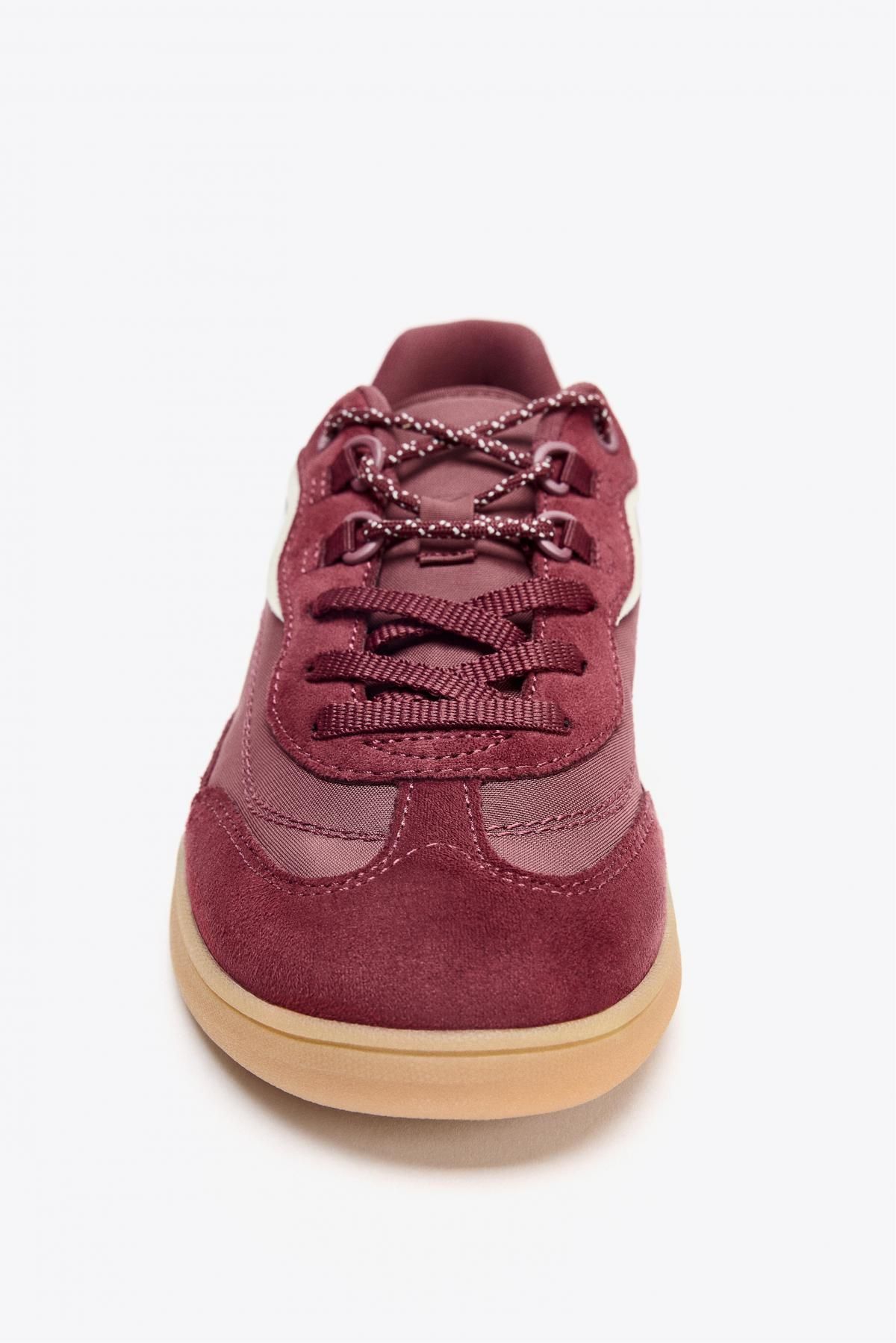 자라 레트로 배색 테크니컬 스니커즈 5408/610 BURGUNDY RED - 상세 이미지 5