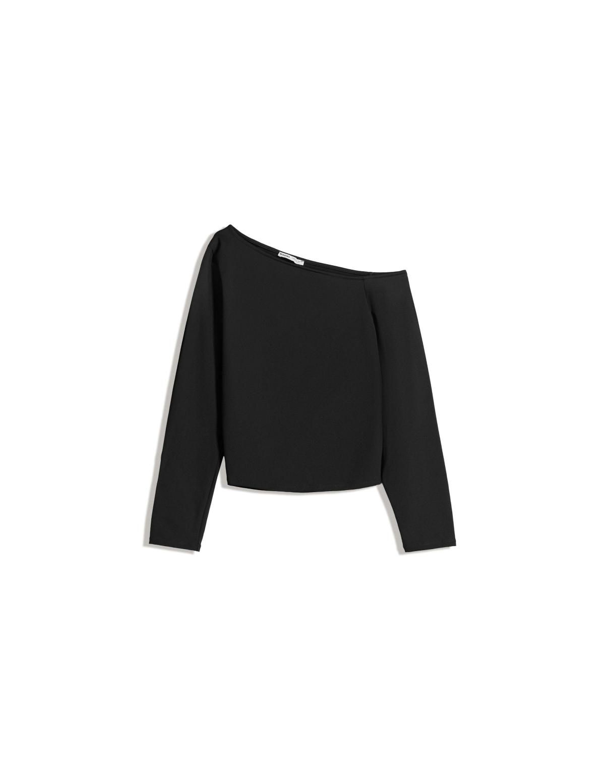 버쉬카 비대칭 오프숄더 긴팔 티셔츠 7603/727 BLACK - 상품 이미지