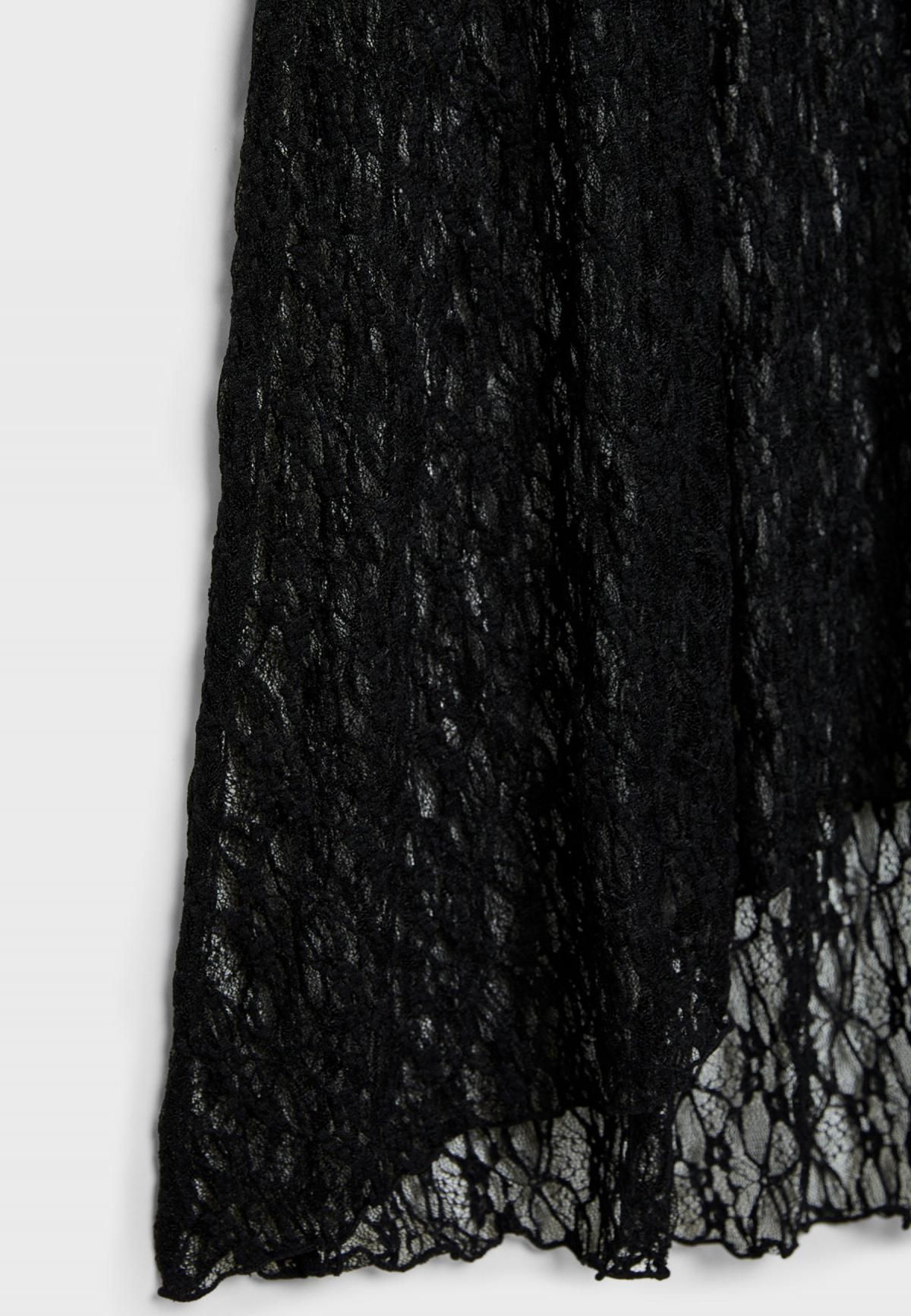 스트라디바리우스 테크니컬 레이스 롱 스커트 8416/603 BLACK - 상세 이미지 2