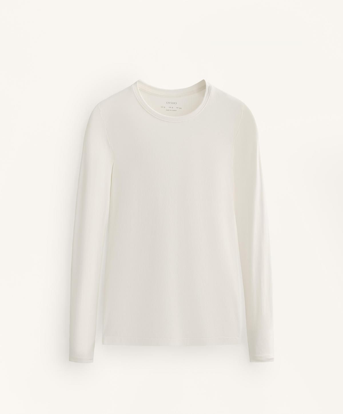 오이쇼 화이트 심리스 베이스레이어 긴팔 티셔츠 0216/396 PALEECRU - 상품 이미지
