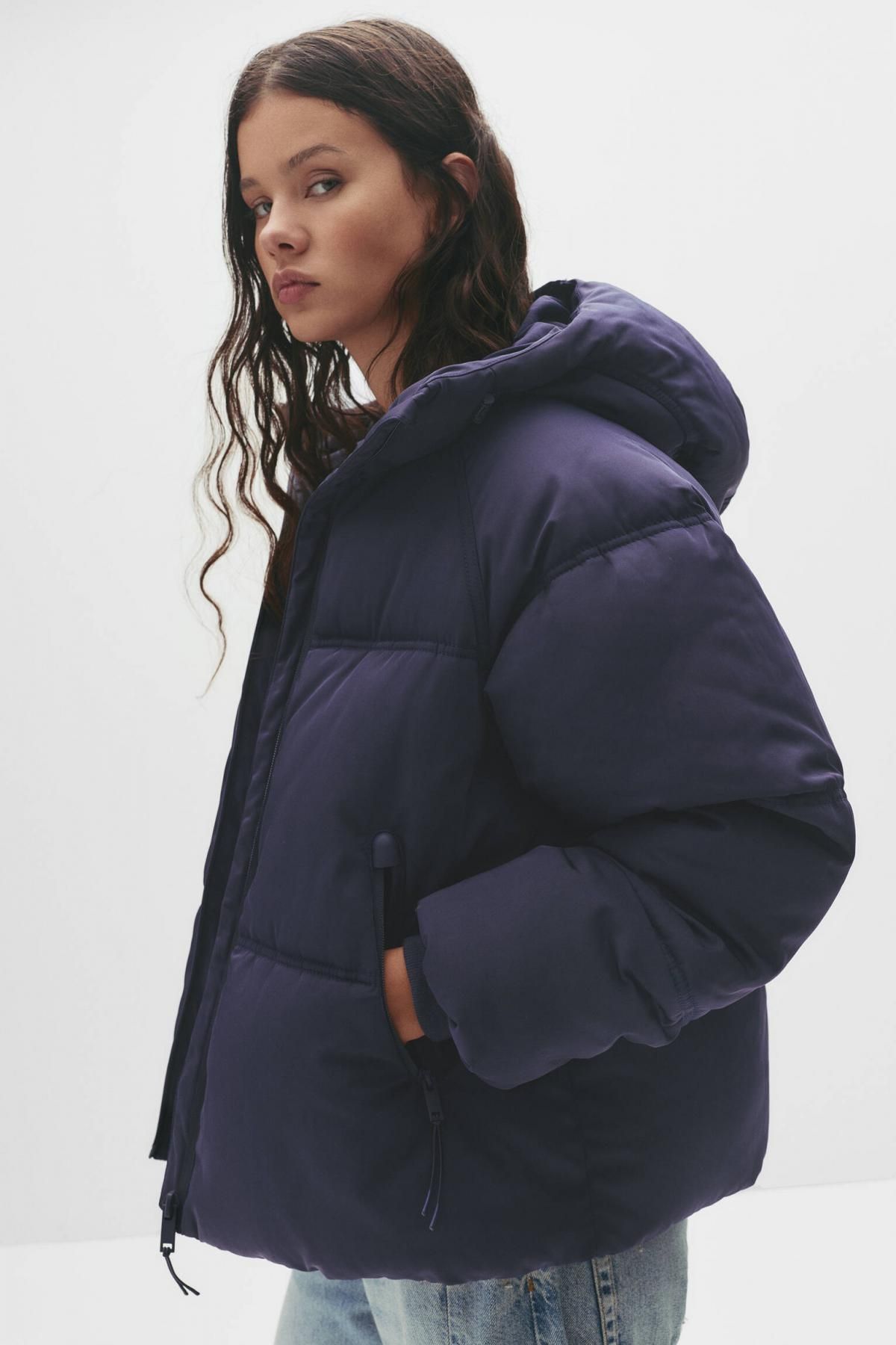 풀앤베어 테크니컬 오버핏 후드 패딩 점퍼 7701/369 NAVY - 상세 이미지 3