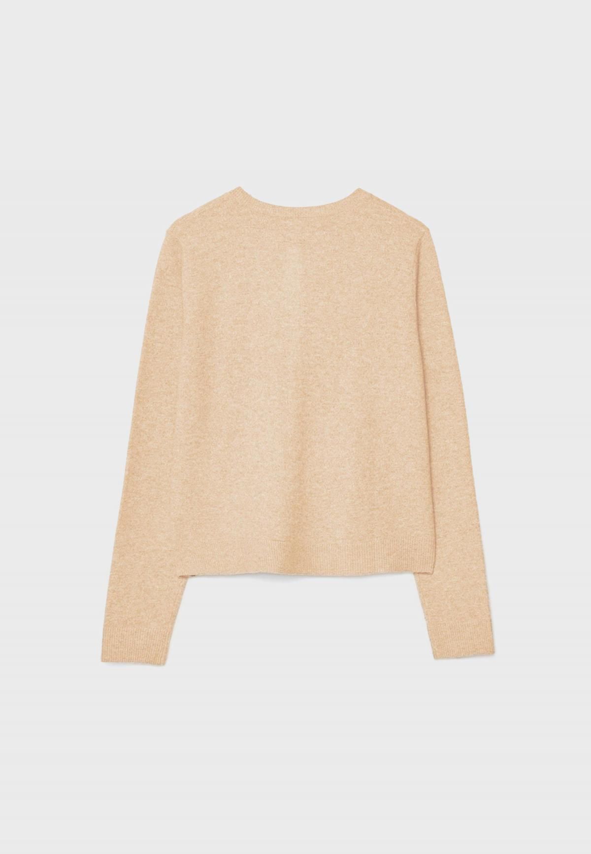 스트라디바리우스 소프트터치 라운드넥 버튼업 베이직 니트 카디건 5034/465 BEIGE - 상세 이미지 2