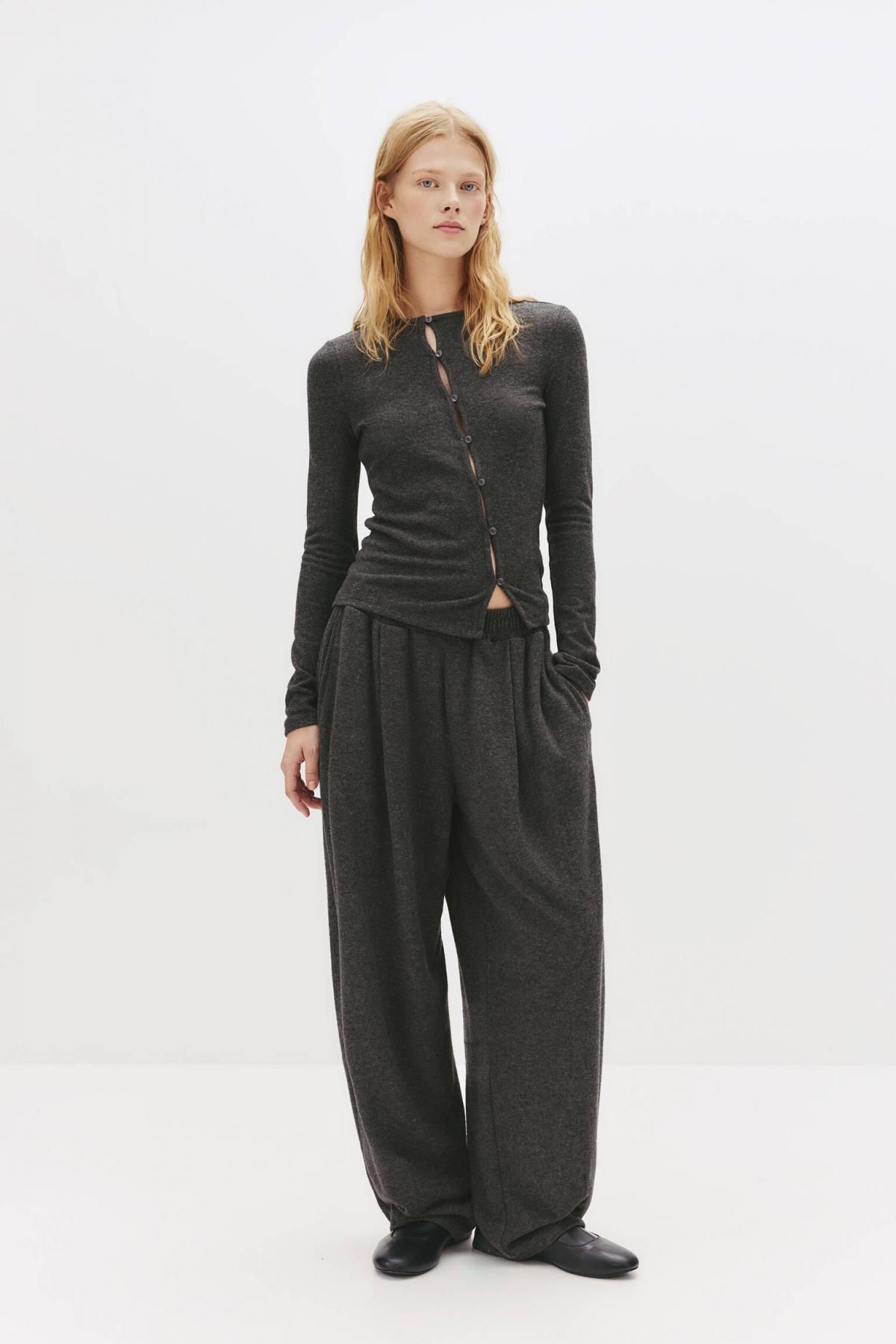풀앤베어 소프트터치 니트 배럴 팬츠 7675/351 ANTHRACITE GREY - 상세 이미지 5