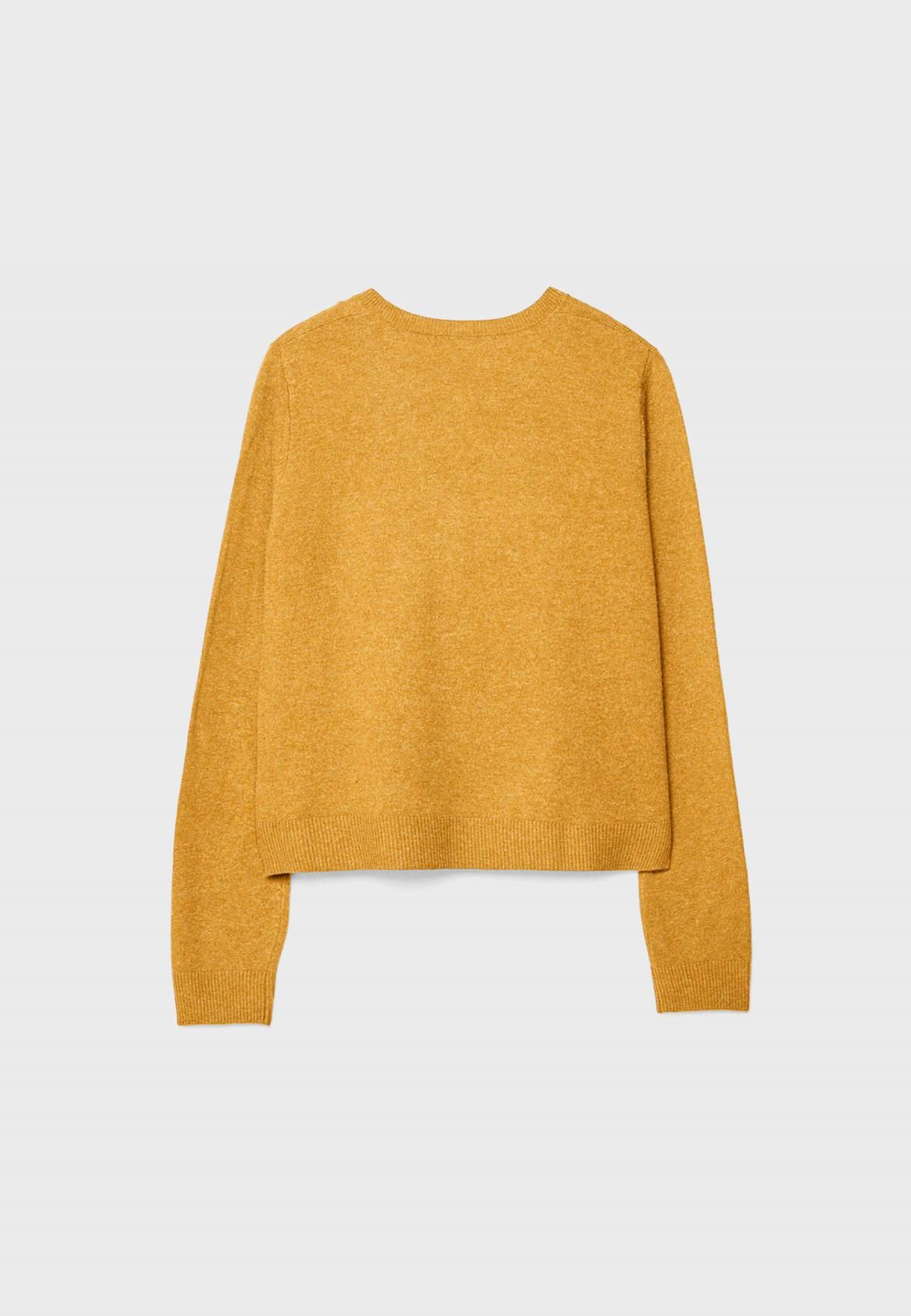 스트라디바리우스 소프트터치 라운드넥 버튼업 니트 가디건 5034/465 MUSTARD - 상세 이미지 3