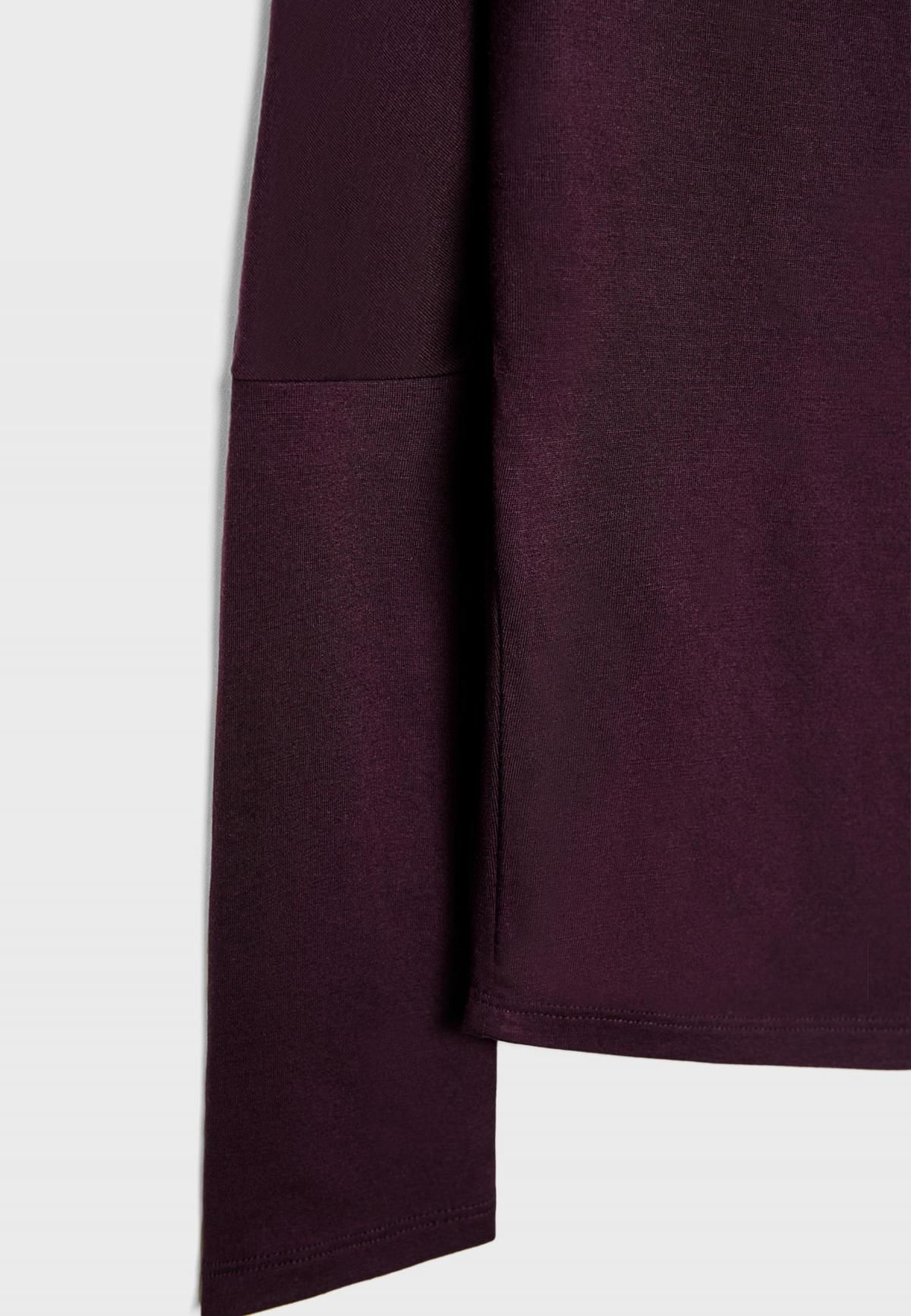 스트라디바리우스 모달블렌드 루즈핏 비대칭넥 긴팔 티셔츠 6681/966 PURPLE - 상세 이미지 3