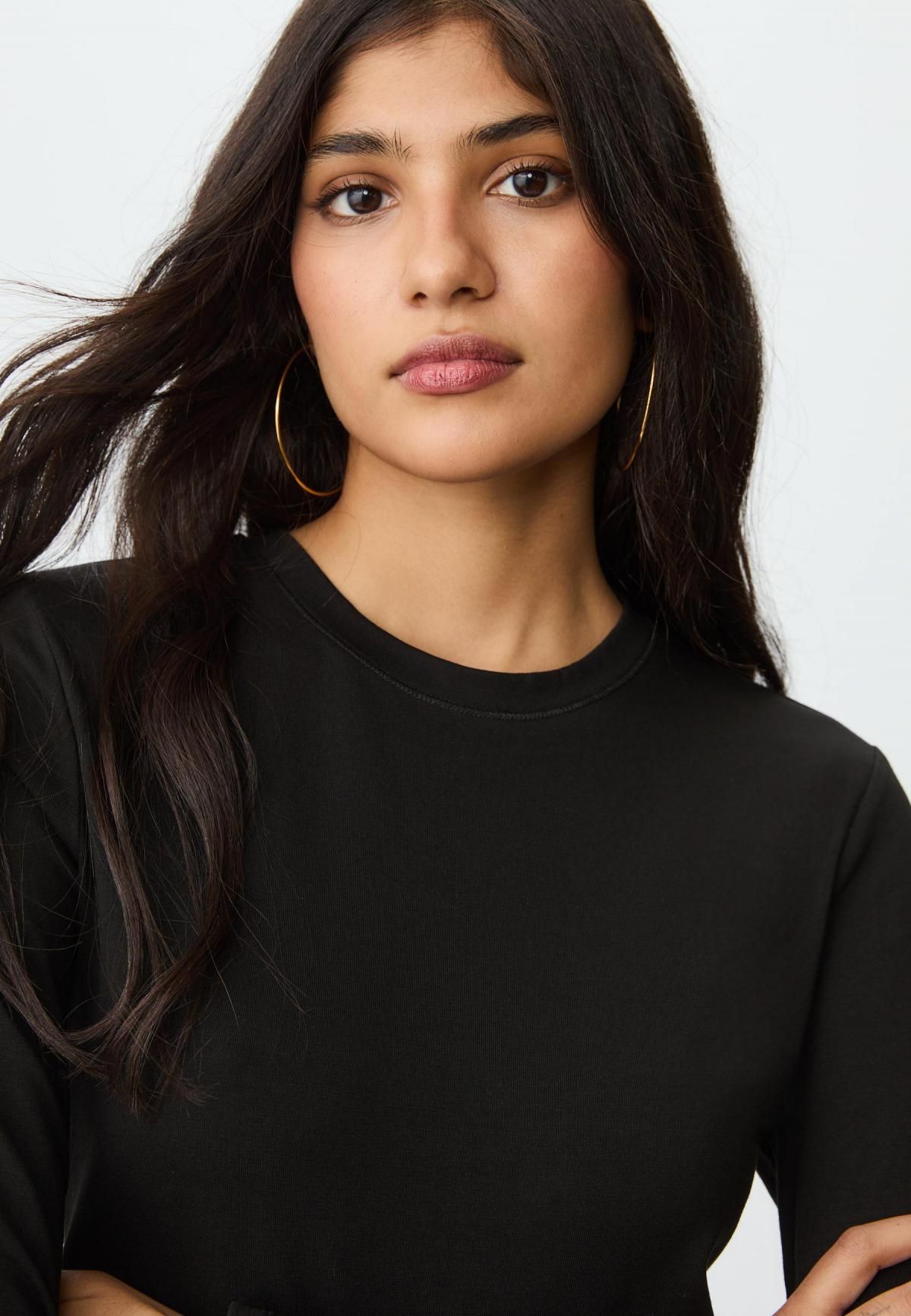 스트라디바리우스 베이직 심플 라운드넥 블랙 긴팔 티셔츠 8078/650 BLACK - 상세 이미지 5