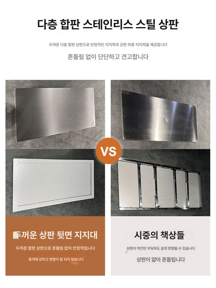 스텐 원형 테이블 미니멀 커피숍 철제 120cm 두꺼운 긴 테이블 4개 - 상세 이미지 5
