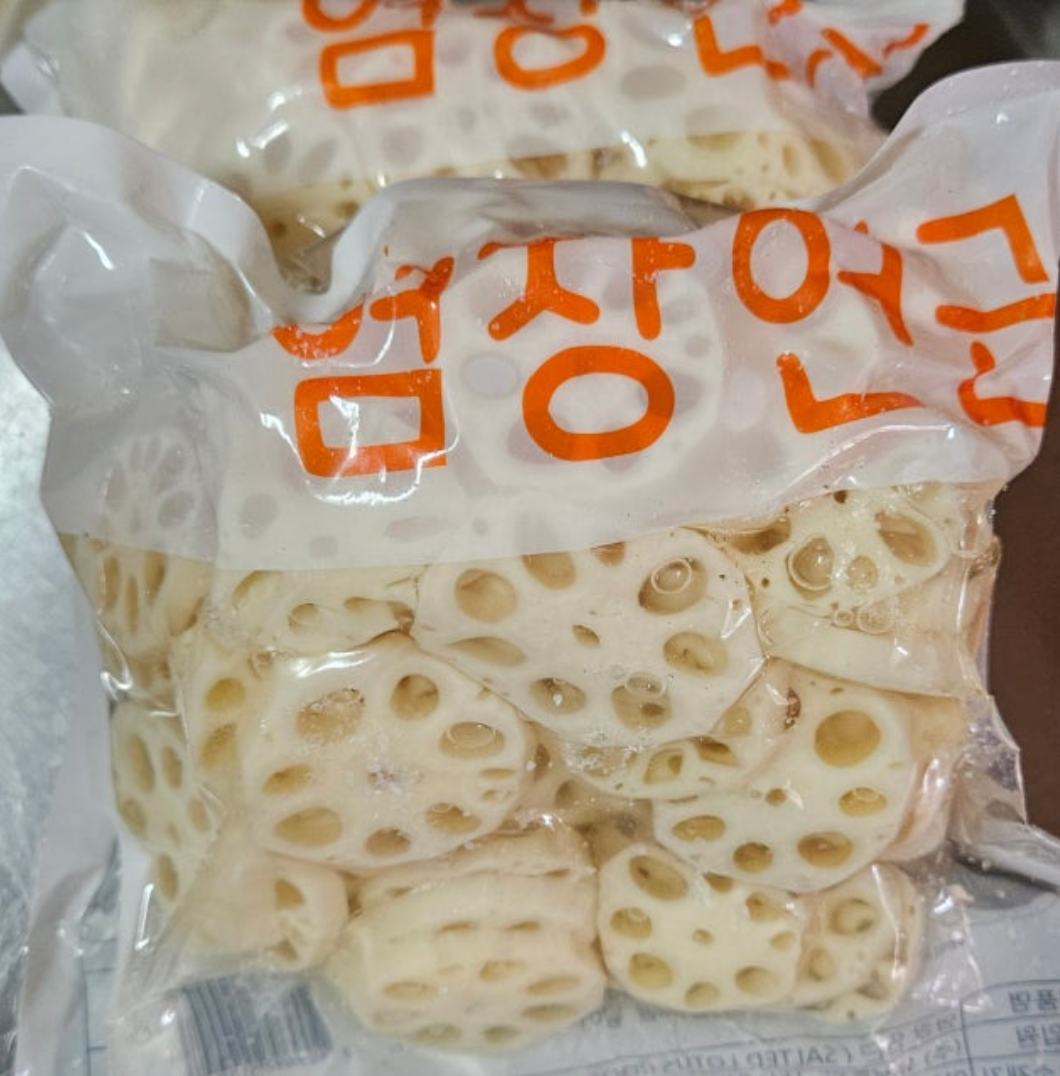 맛집 반찬 특A급 염장 연근 연뿌리 슬라이스 통 햇 손질 생 연근뿌리 절임 채 도매 1kg, 10개 이미지 7