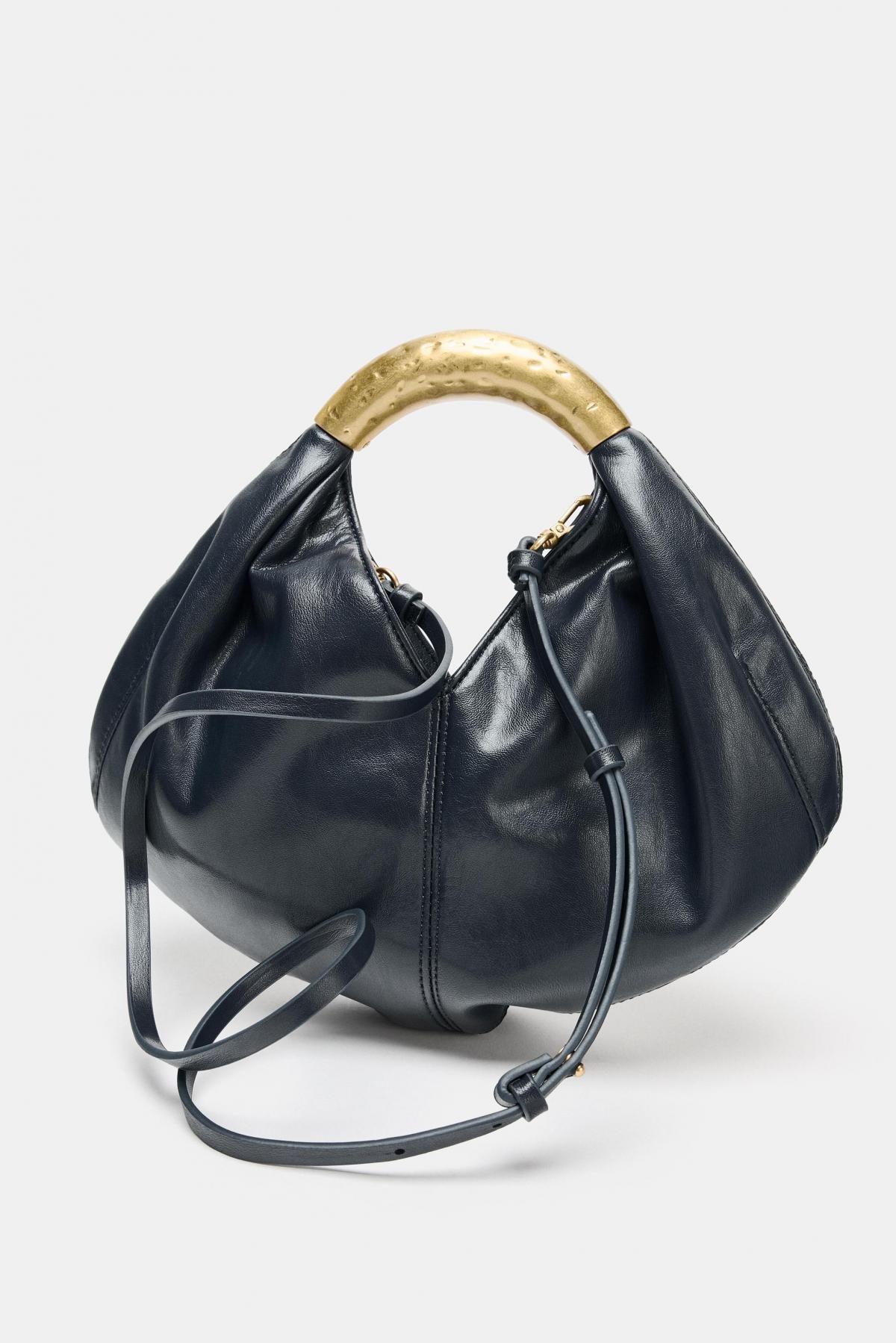 자라 트렌디 메탈 핸들 미니 토트백 6625/610 NAVY BLUE - 상세 이미지 4