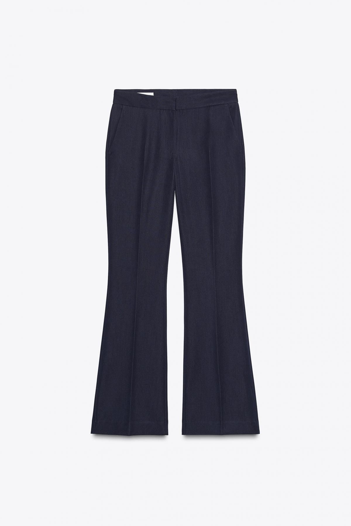 자라 미드웨이스트 세미부츠컷 슬랙스 팬츠 4387/387 NAVY BLUE - 메인 이미지
