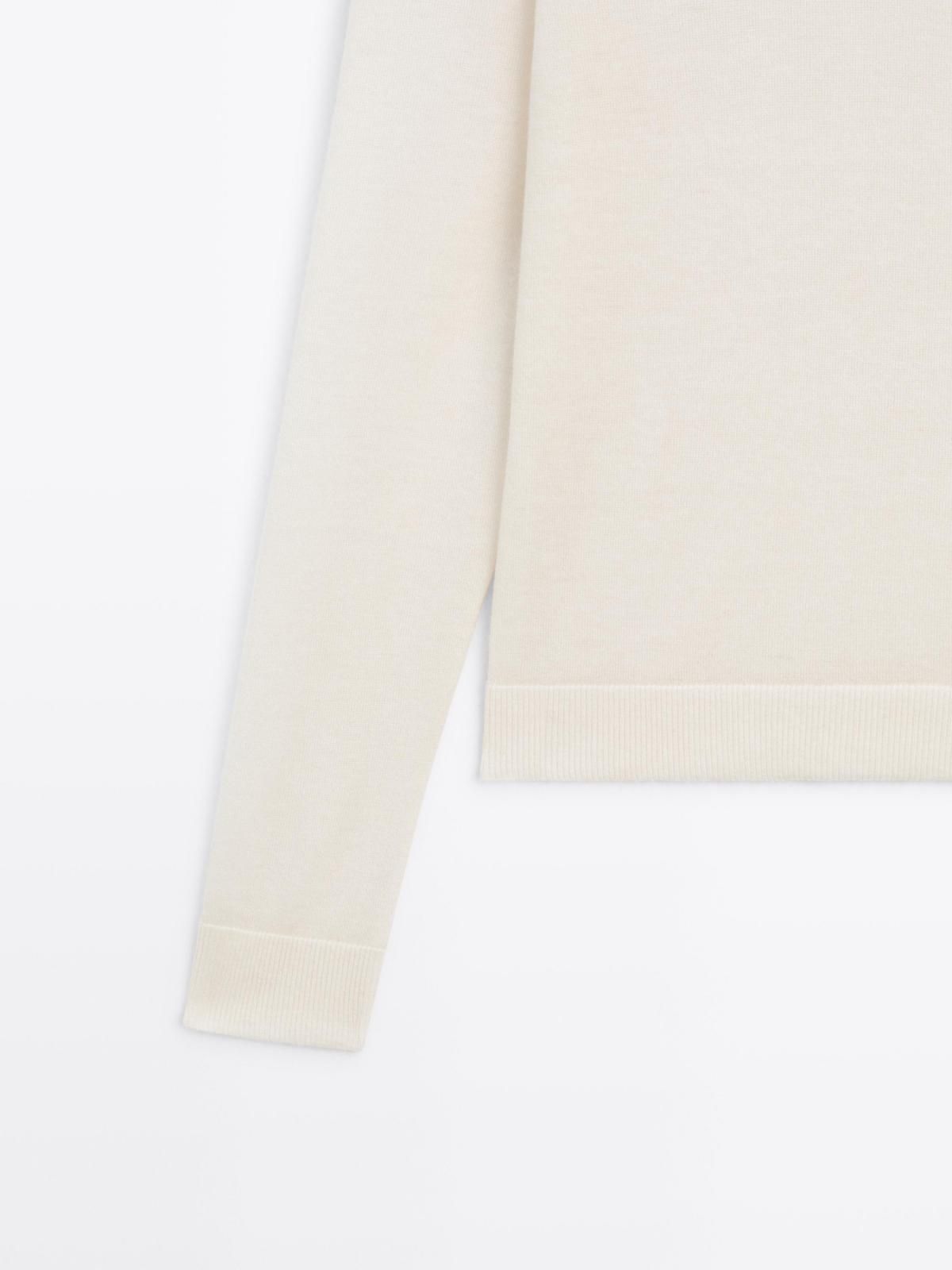 마시모두띠 프리미엄 하이넥 울블렌드 아이보리 니트 스웨터 5660/579 CREAM - 상세 이미지 4