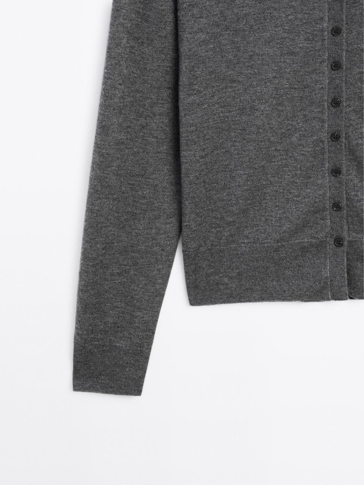 마시모두띠 하이넥 울니트 버튼업 가디건 5670/582 MEDIUM GREY - 상세 이미지 4