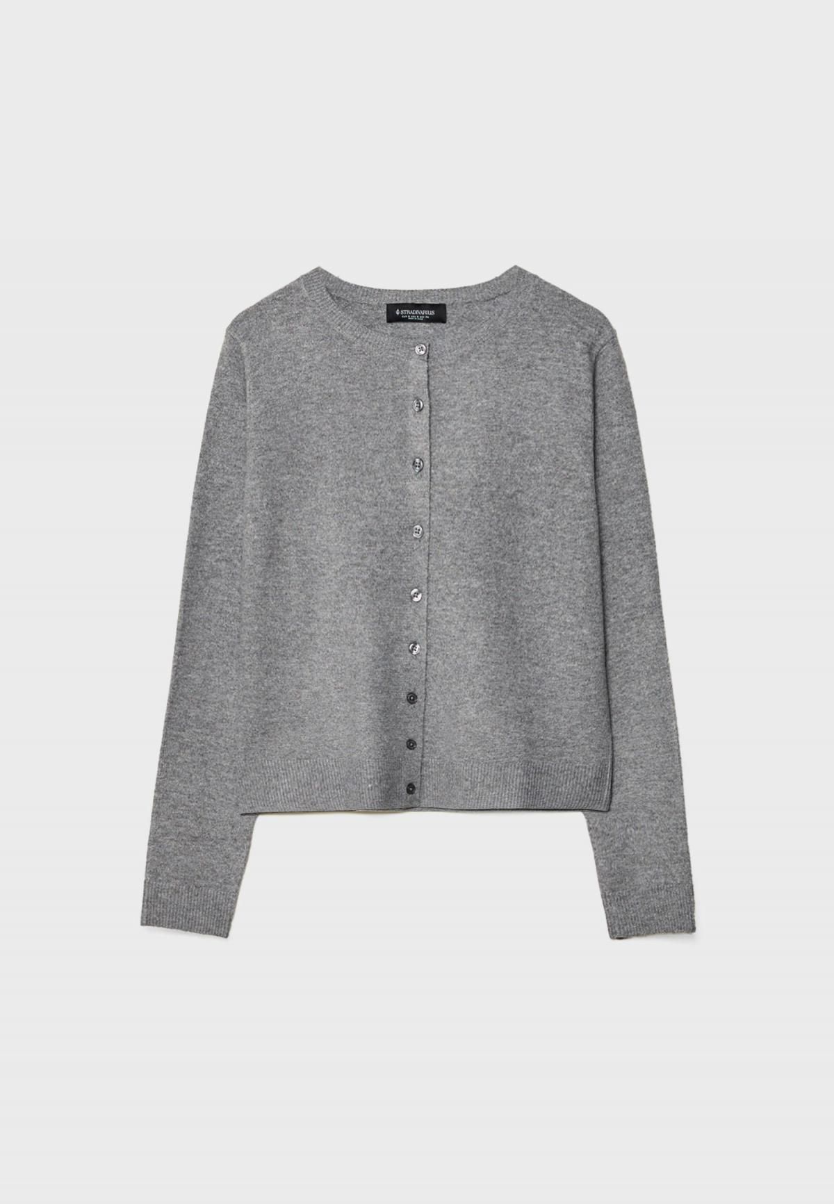 스트라디바리우스 소프트터치 라운드넥 니트 버튼업 가디건 5034/465 DARK GREY - 상품 이미지