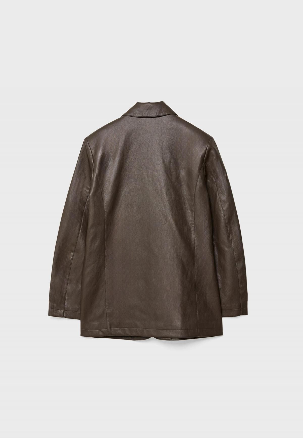 스트라디바리우스 오버사이즈 페이크레더 테일러드 재킷 8859/783 BROWN - 상세 이미지 2
