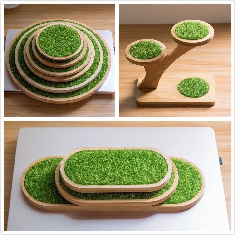 미니 피규어 인조잔디 타원형 미니어처 잔디 장식 모형 타원형 28x10cm - 상품 이미지