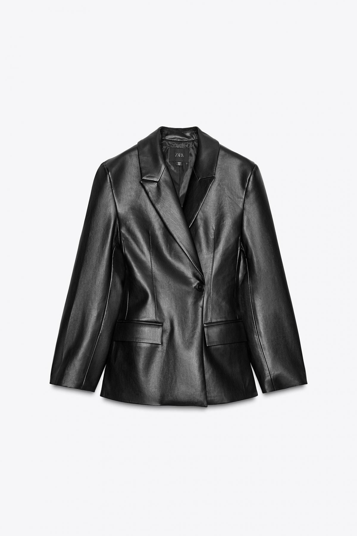 자라 페이크 레더 테크니컬 테일러드 재킷 1255/765 BLACK - 메인 이미지